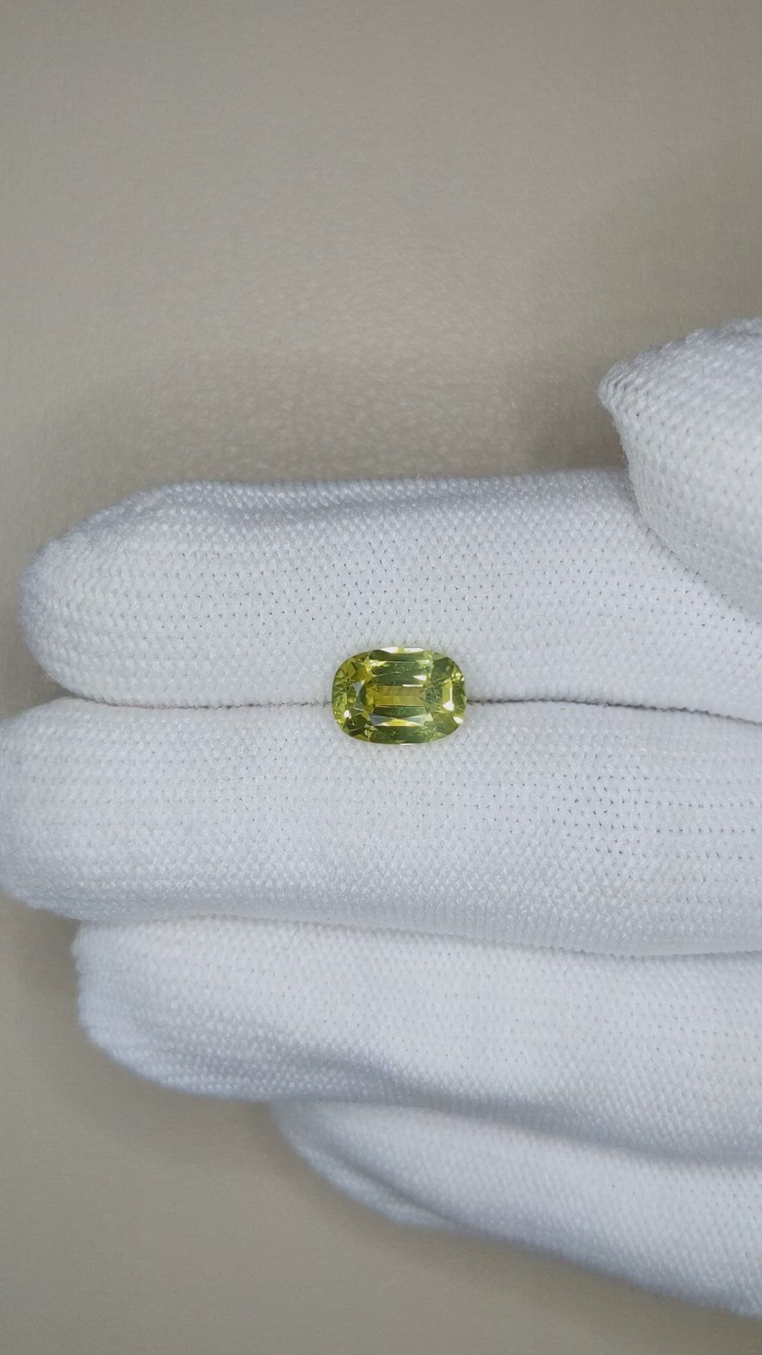 2.25 Ct. Greenish Yellow Chrysoberyl from Ceylon (Sri Lanka) Size Video