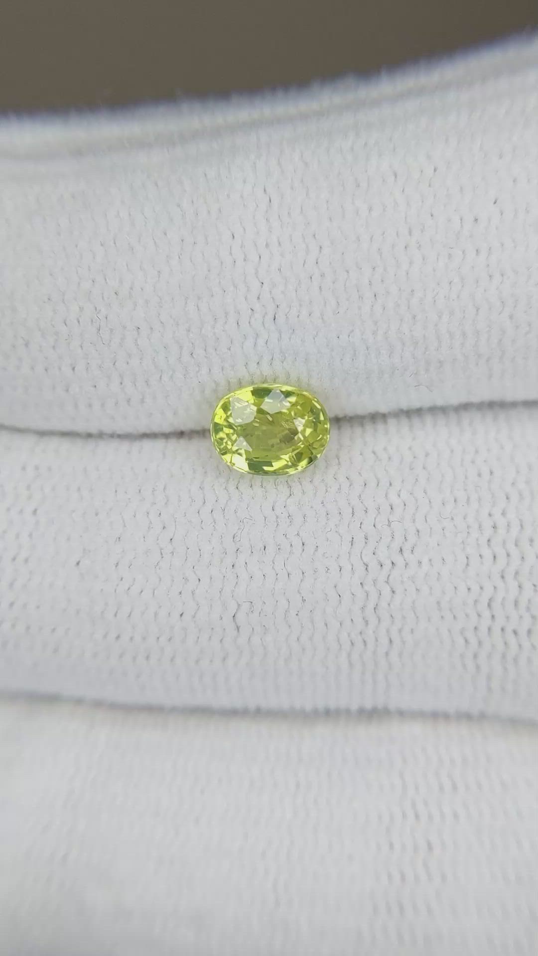 1.15 Ct. Yellowish Green Chrysoberyl from Ceylon (Sri Lanka) Size Video