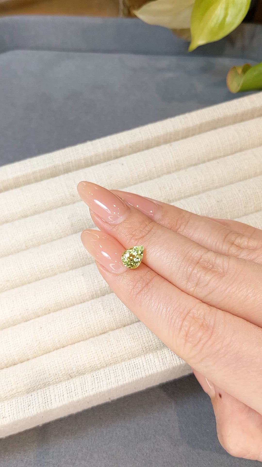 1.85 Ct. Yellowish Green Chrysoberyl from Ceylon (Sri Lanka) Size Video
