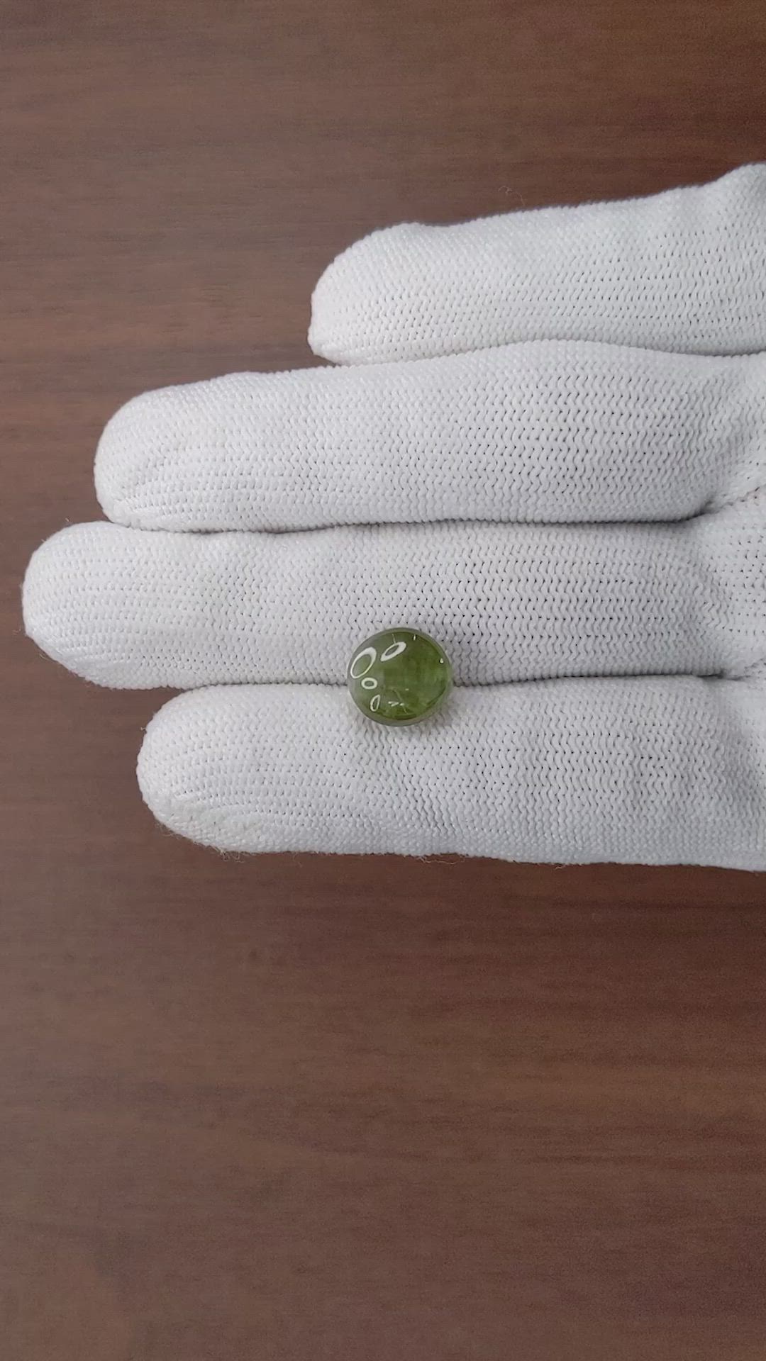 6.98 Ct. Yellowish Green Cabochon Chrysoberyl from Ceylon (Sri Lanka) Size Video