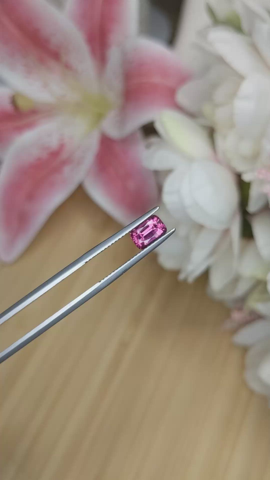 1.22 Ct. Purplish Pink Spinel from Ceylon (Sri Lanka) Size Video