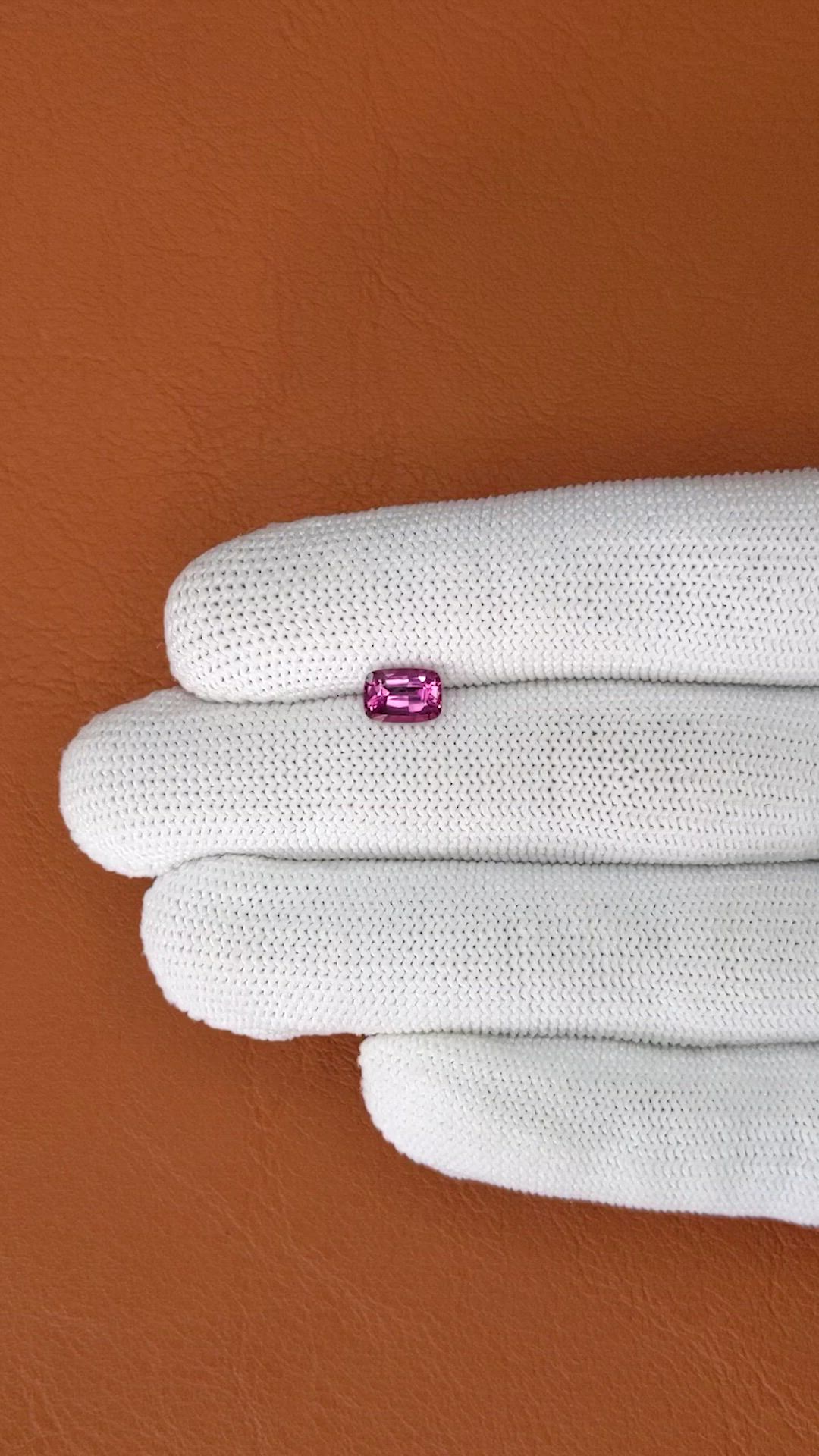 1.22 Ct. Purplish Pink Spinel from Ceylon (Sri Lanka) Size Video