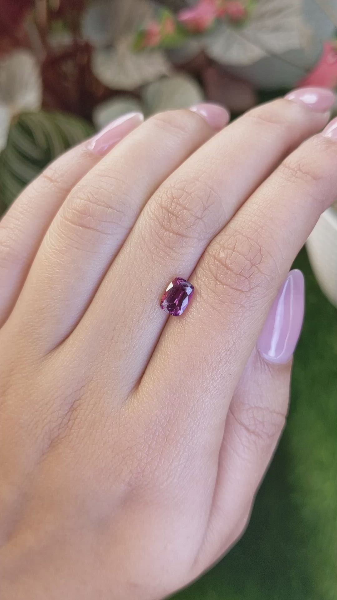 1.22 Ct. Purplish Pink Spinel from Ceylon (Sri Lanka) Size Video