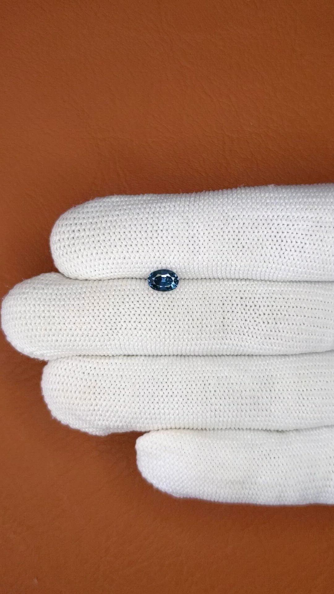 0.76 Ct. Greenish Blue Spinel from Ceylon (Sri Lanka) Size Video