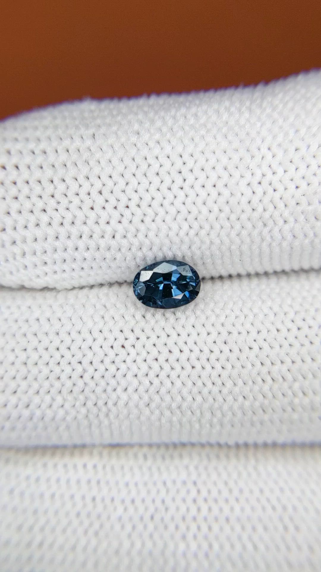 0.76 Ct. Greenish Blue Spinel from Ceylon (Sri Lanka) Size Video