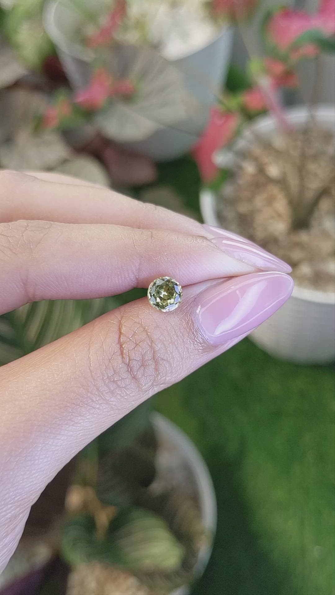 1.06 Ct. Greenish Yellow Chrysoberyl from Ceylon (Sri Lanka) Size Video