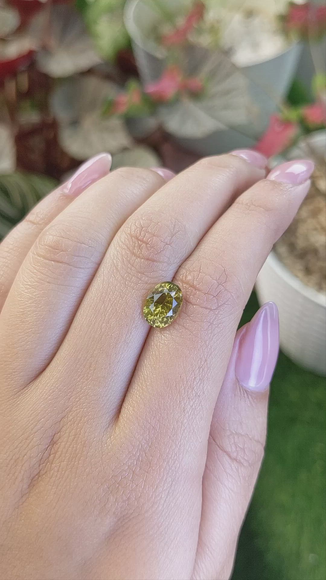 2.81 Ct. Brownish Yellow Chrysoberyl from Ceylon (Sri Lanka) Size Video