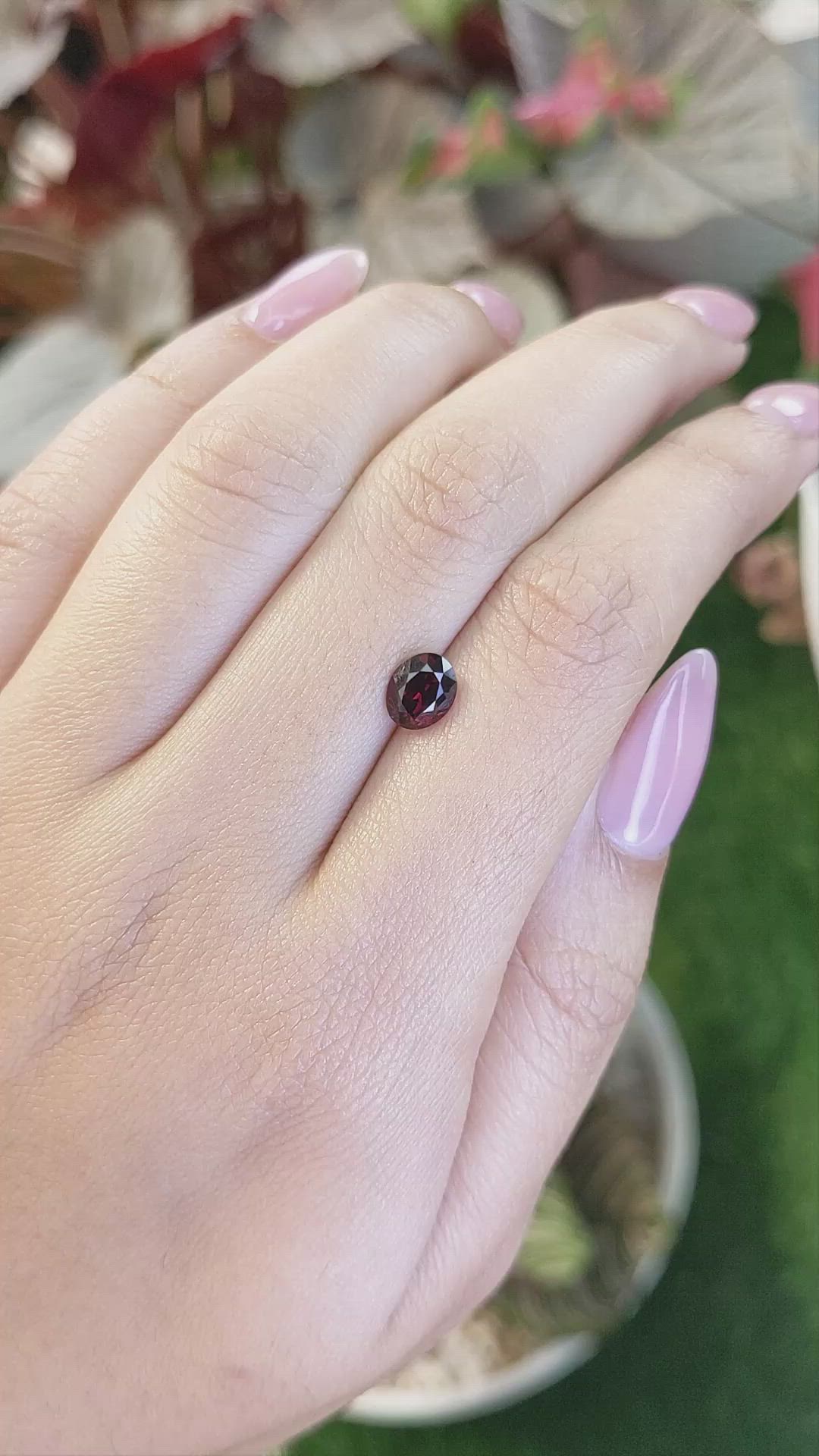 1.27 Ct. Red Garnet from Ceylon (Sri Lanka) Size Video