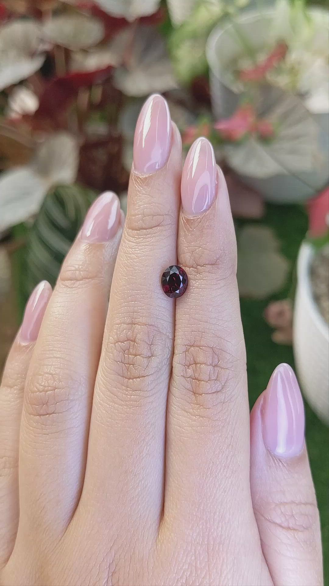 1.27 Ct. Red Garnet from Ceylon (Sri Lanka) Size Video