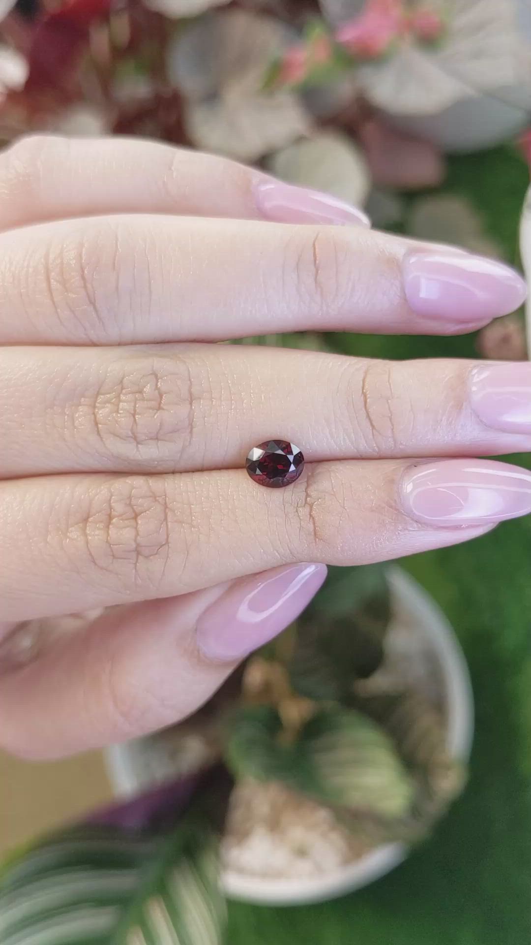 1.27 Ct. Red Garnet from Ceylon (Sri Lanka) Size Video