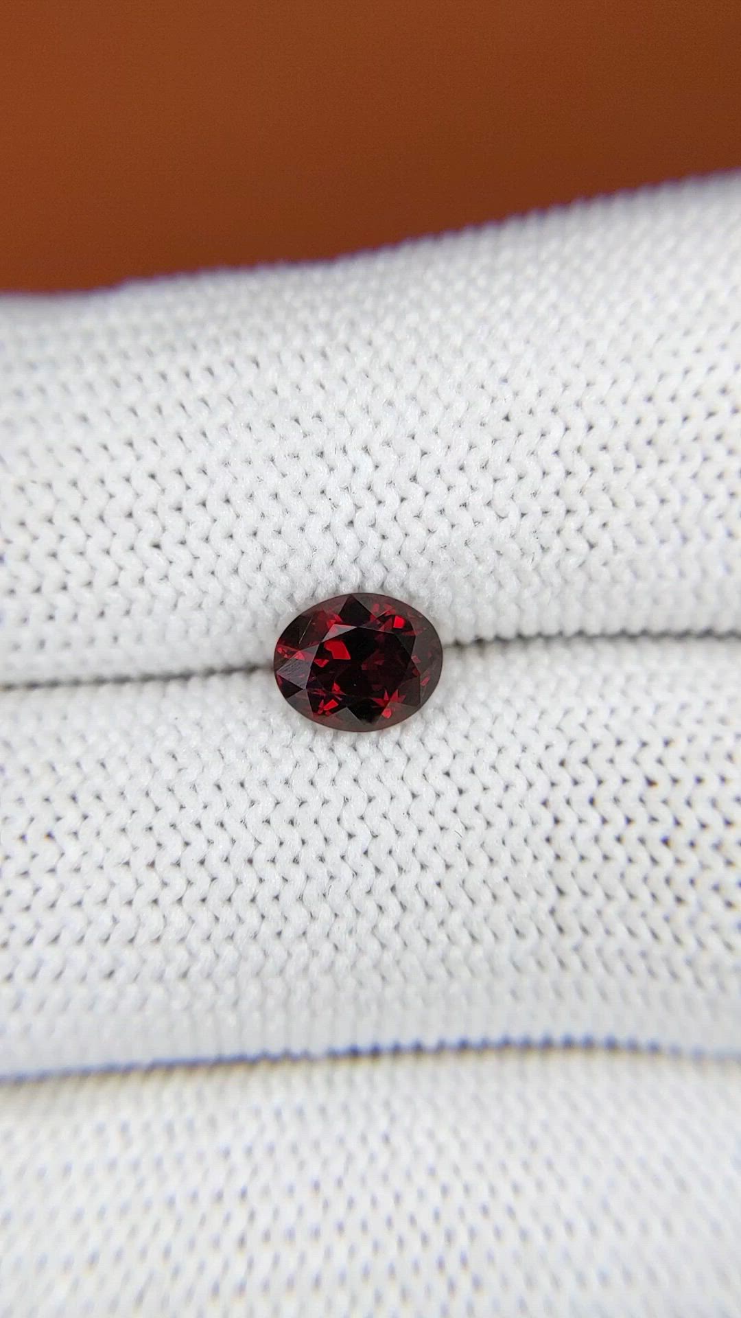 1.27 Ct. Red Garnet from Ceylon (Sri Lanka) Size Video