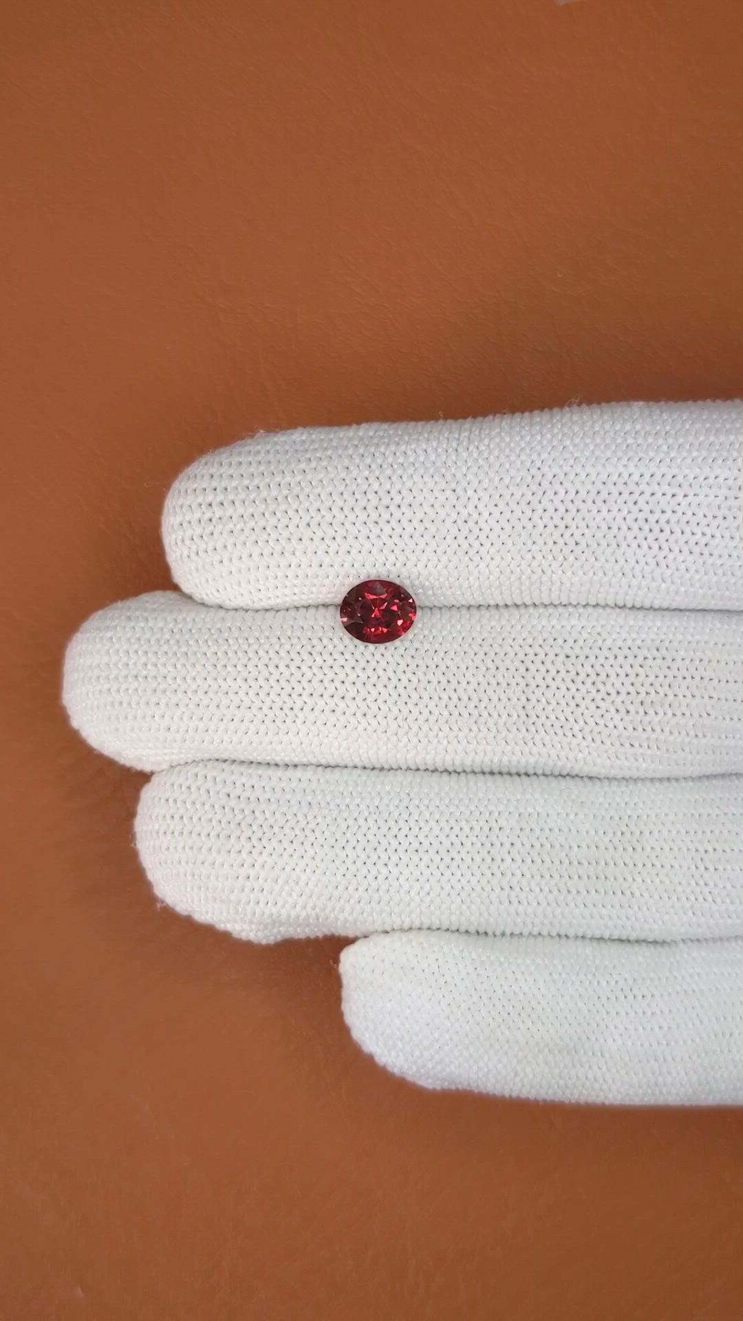 1.70 Ct. Red Garnet from Ceylon (Sri Lanka) Size Video