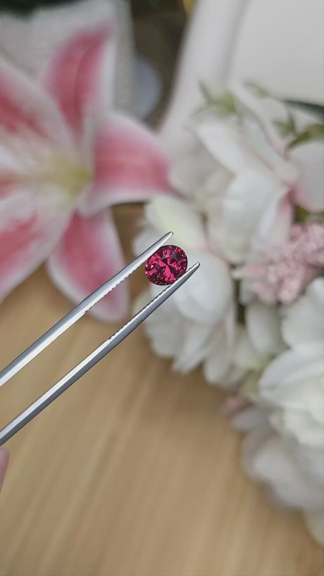 1.70 Ct. Red Garnet from Ceylon (Sri Lanka) Size Video