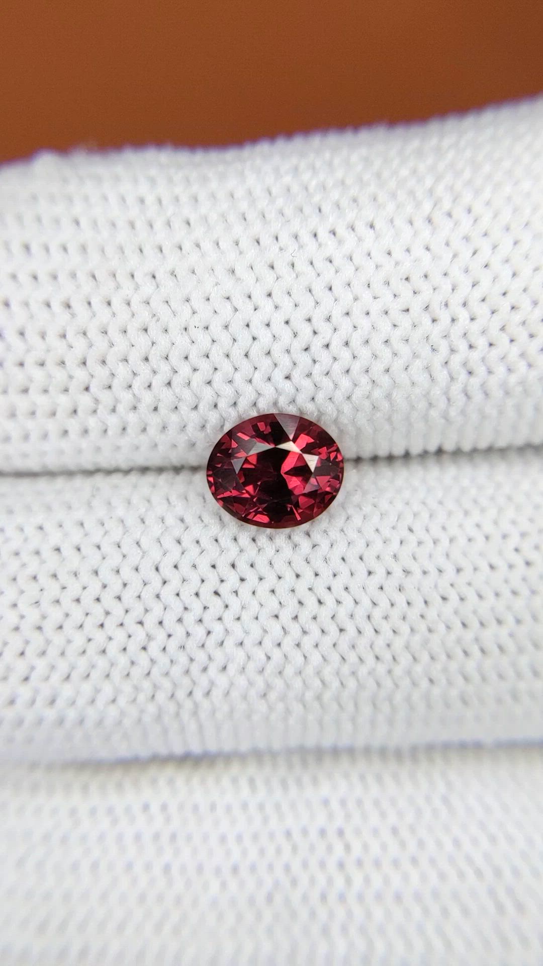 1.70 Ct. Red Garnet from Ceylon (Sri Lanka) Size Video