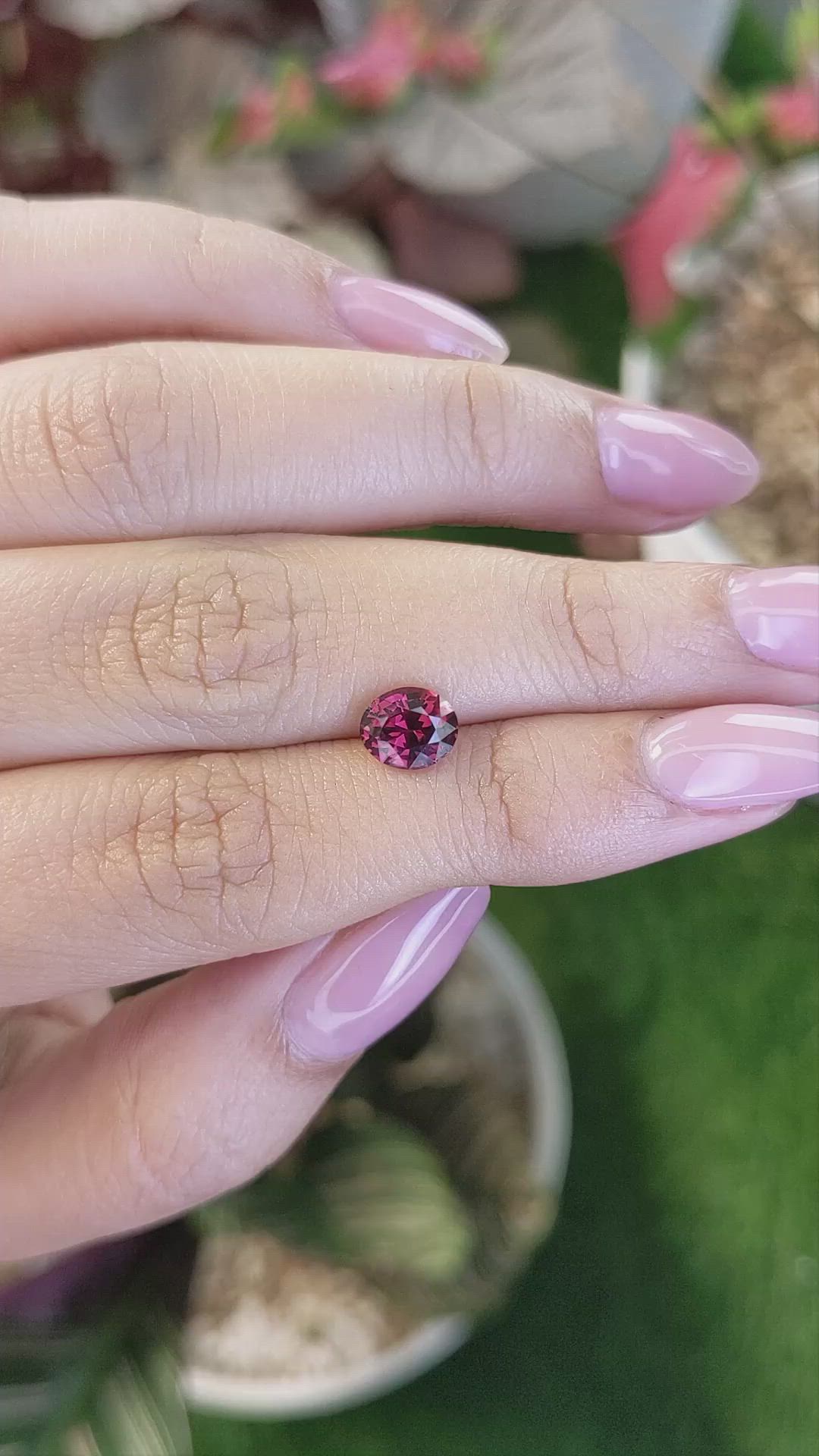 1.70 Ct. Red Garnet from Ceylon (Sri Lanka) Size Video