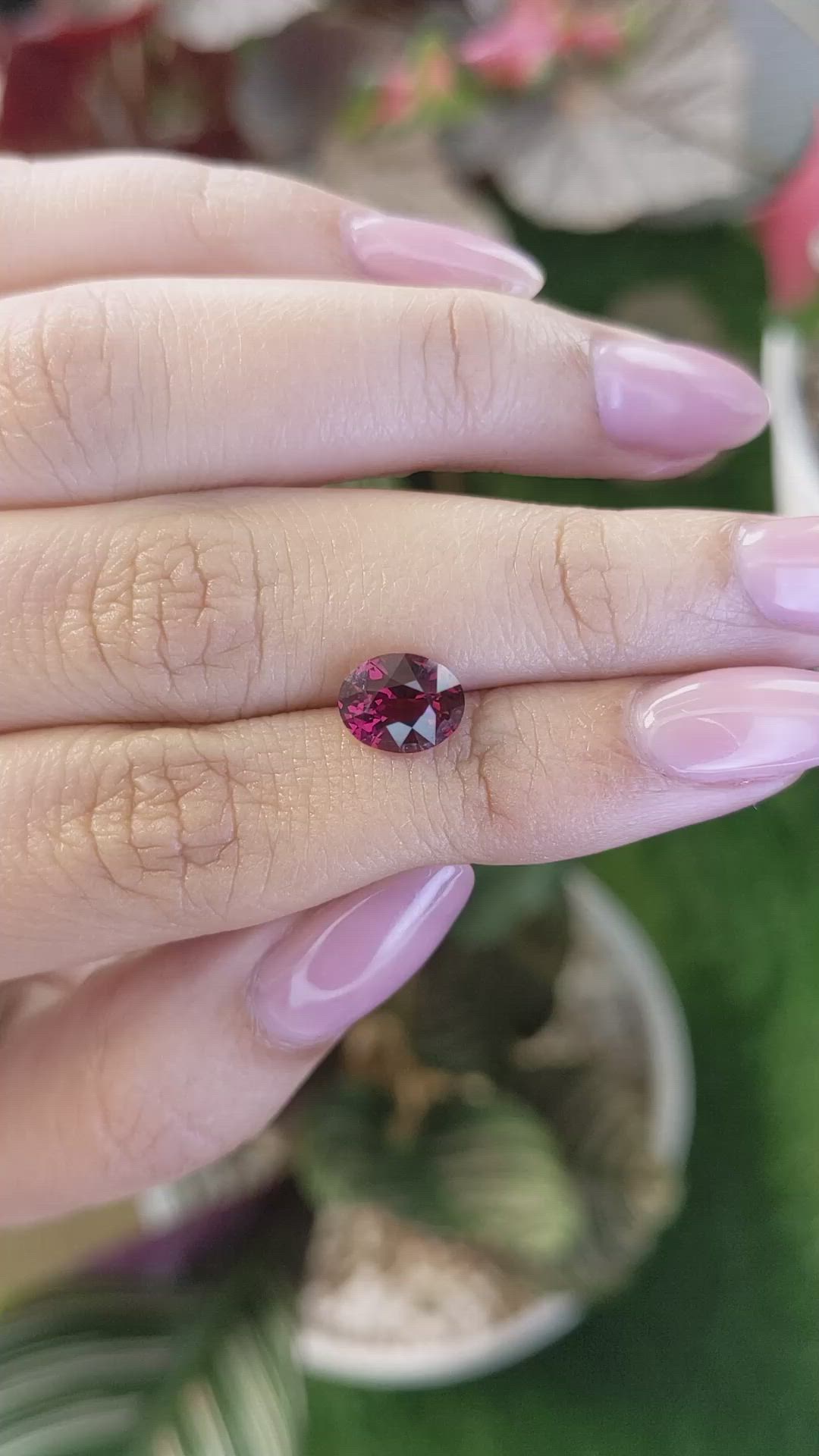 2.38 Ct. Red Garnet from Ceylon (Sri Lanka) Size Video