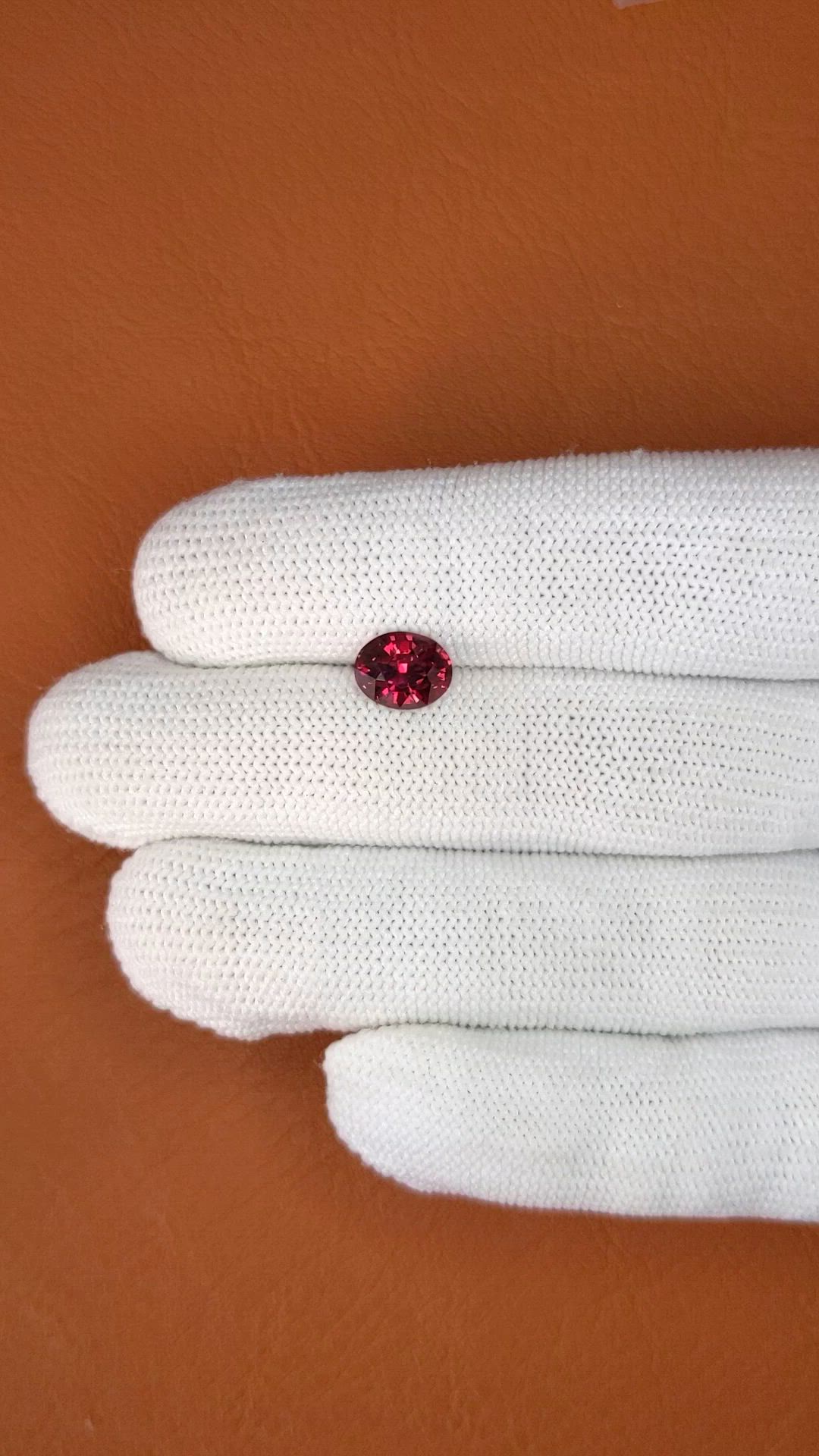 2.38 Ct. Red Garnet from Ceylon (Sri Lanka) Size Video