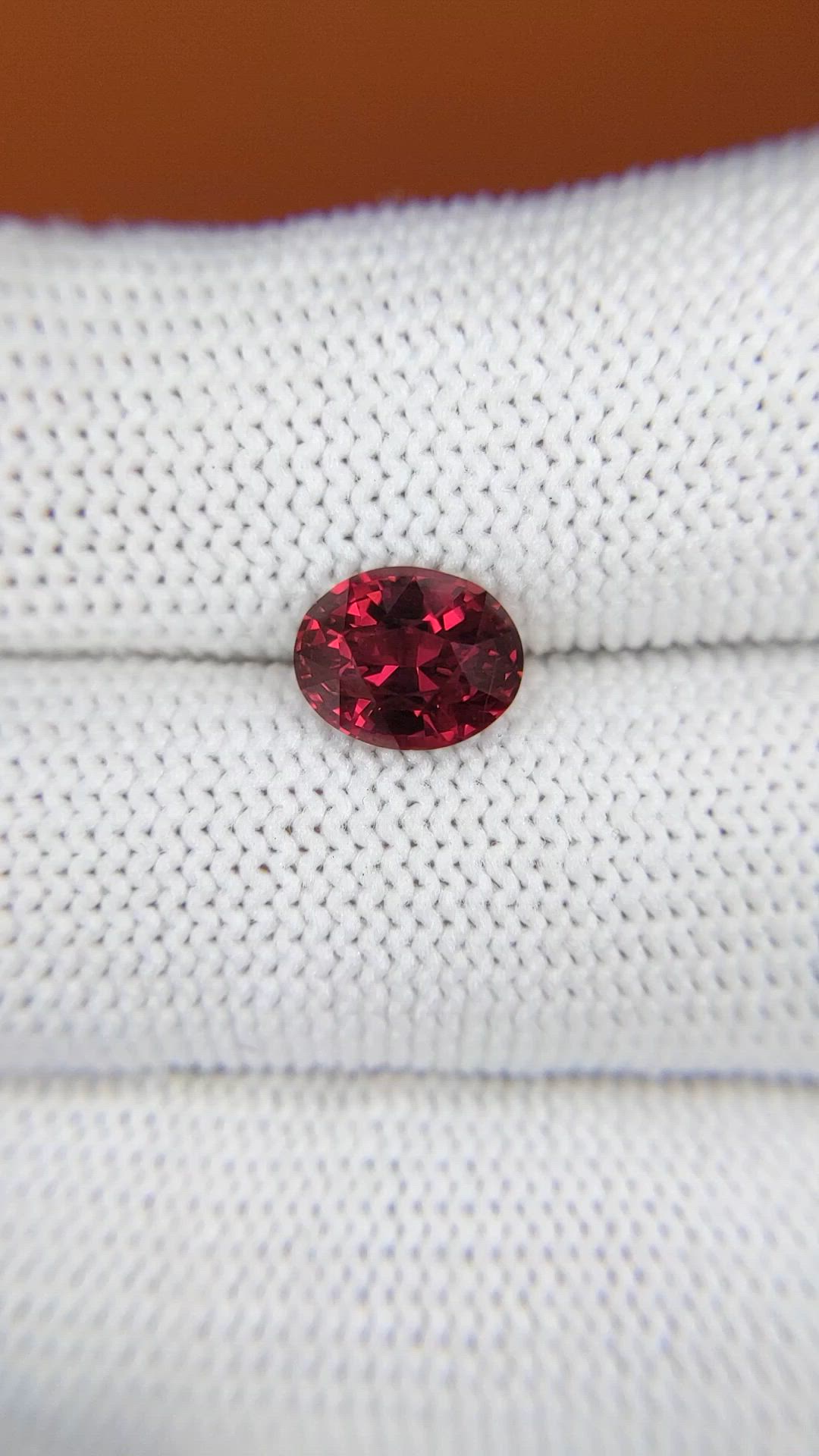 2.38 Ct. Red Garnet from Ceylon (Sri Lanka) Size Video