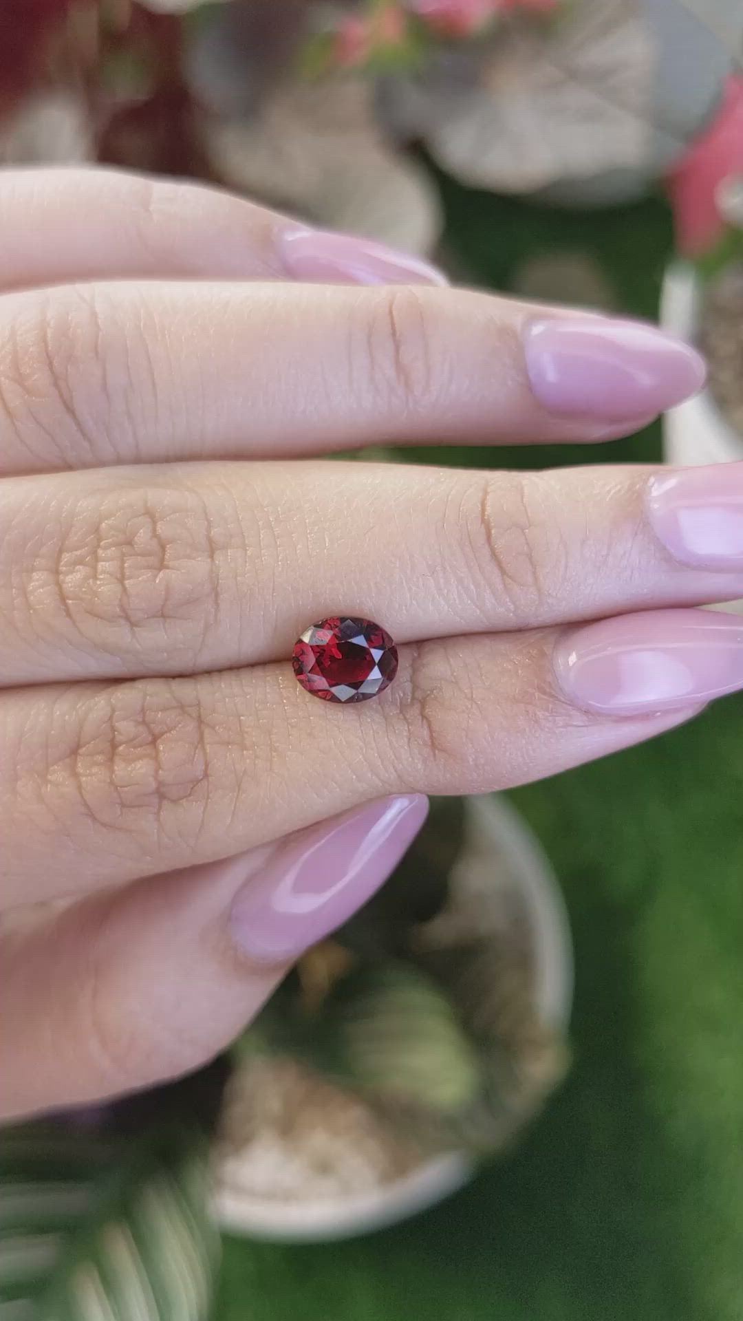 1.87 Ct. Red Garnet from Ceylon (Sri Lanka) Size Video