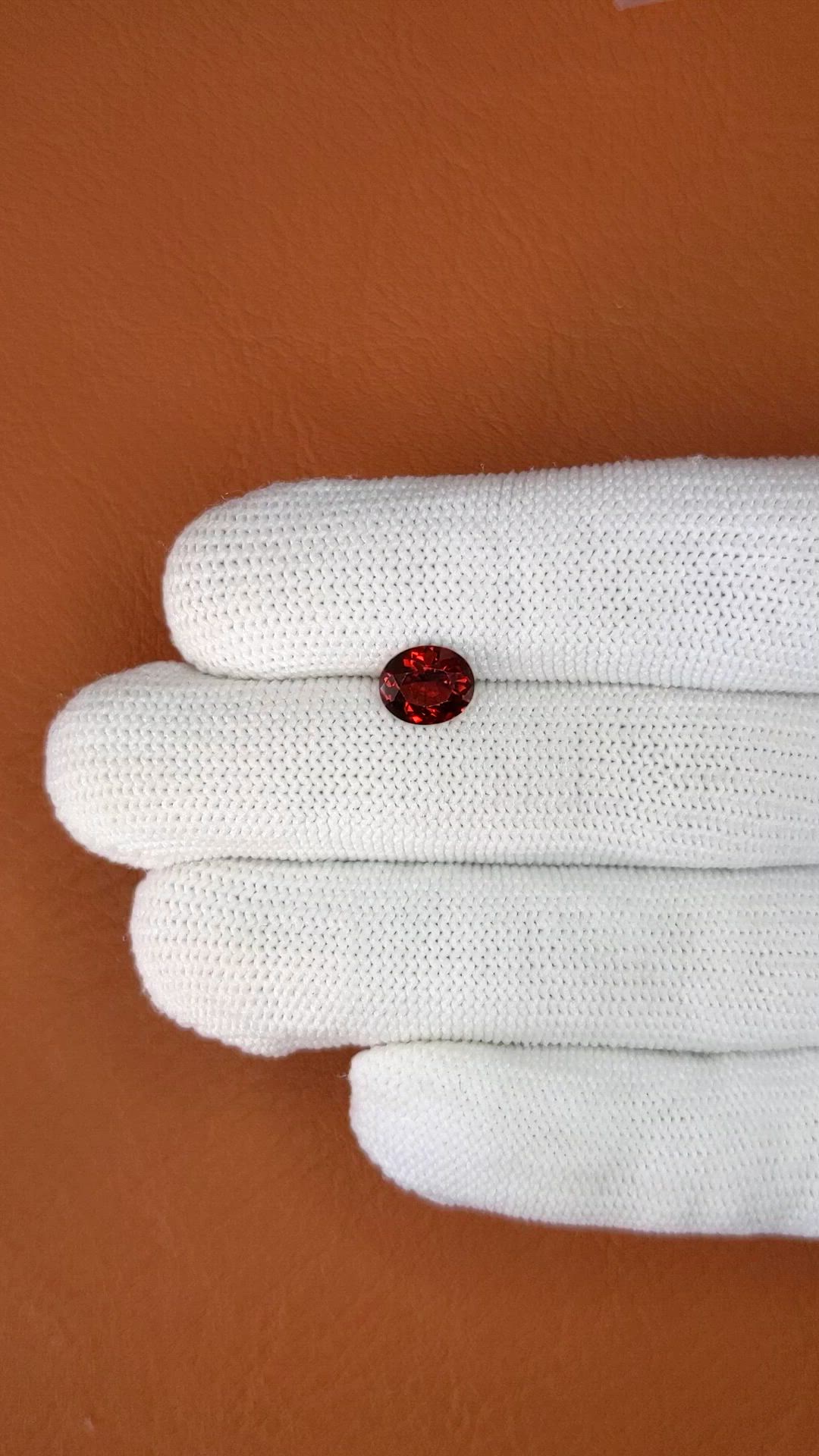 1.87 Ct. Red Garnet from Ceylon (Sri Lanka) Size Video