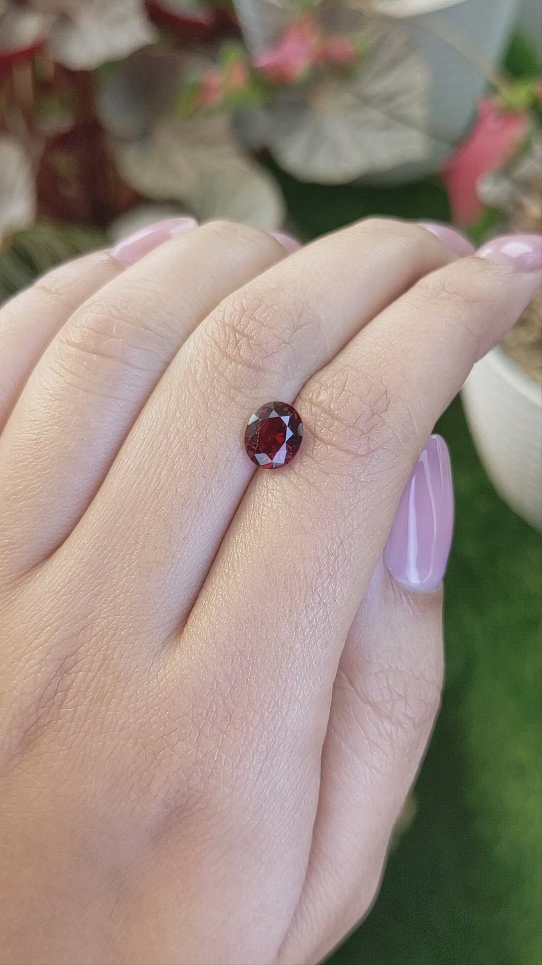 1.87 Ct. Red Garnet from Ceylon (Sri Lanka) Size Video
