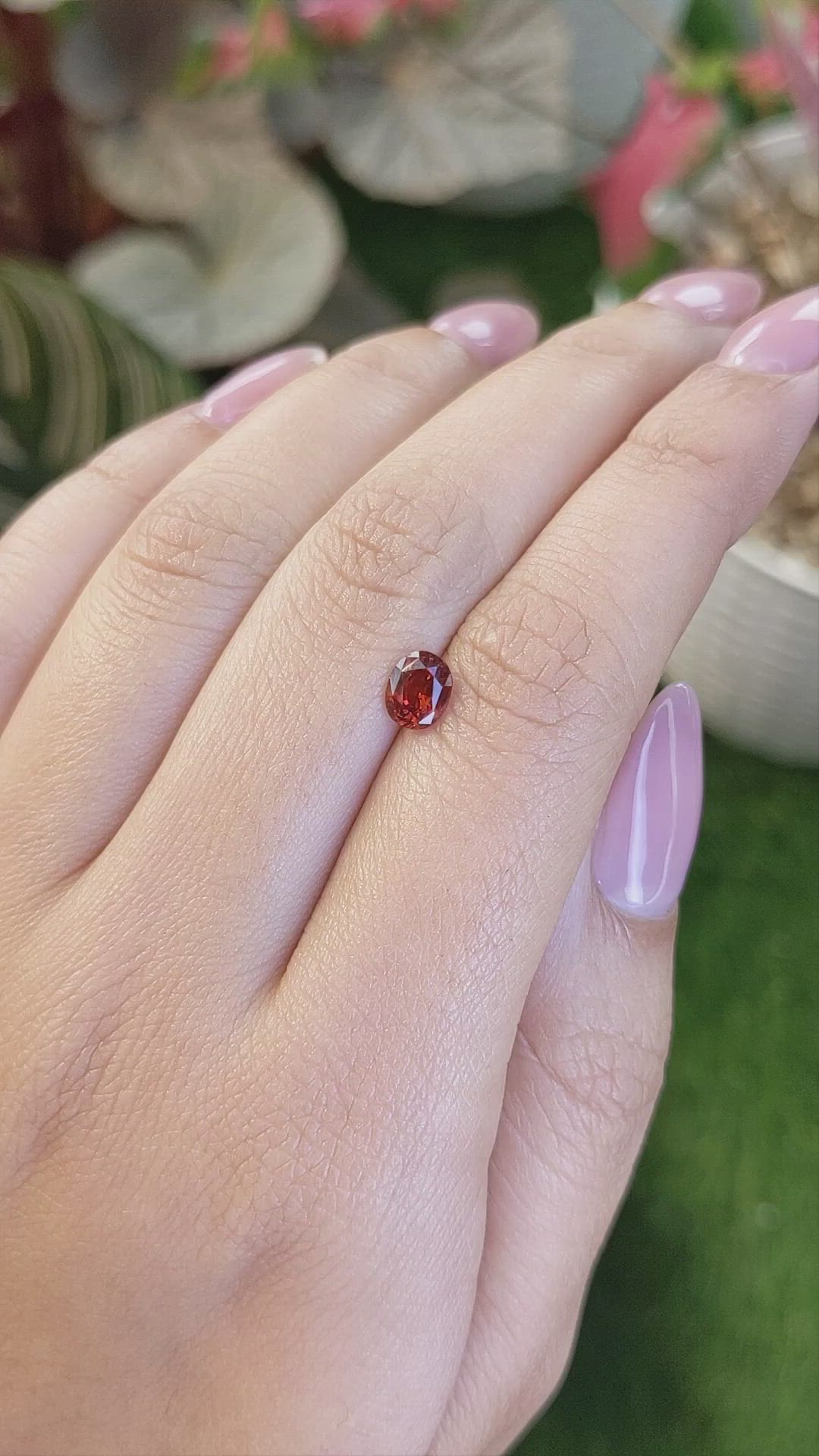 0.78 Ct. Orange Hessonite Garnet from Madagascar Size Video
