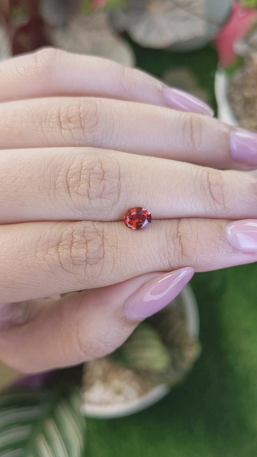 0.78 Ct. Orange Hessonite Garnet from Madagascar Size Video