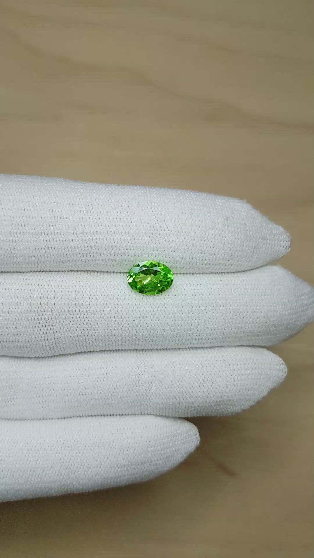 1.98 Ct. Tsavorite Garnet from East Africa Size Video
