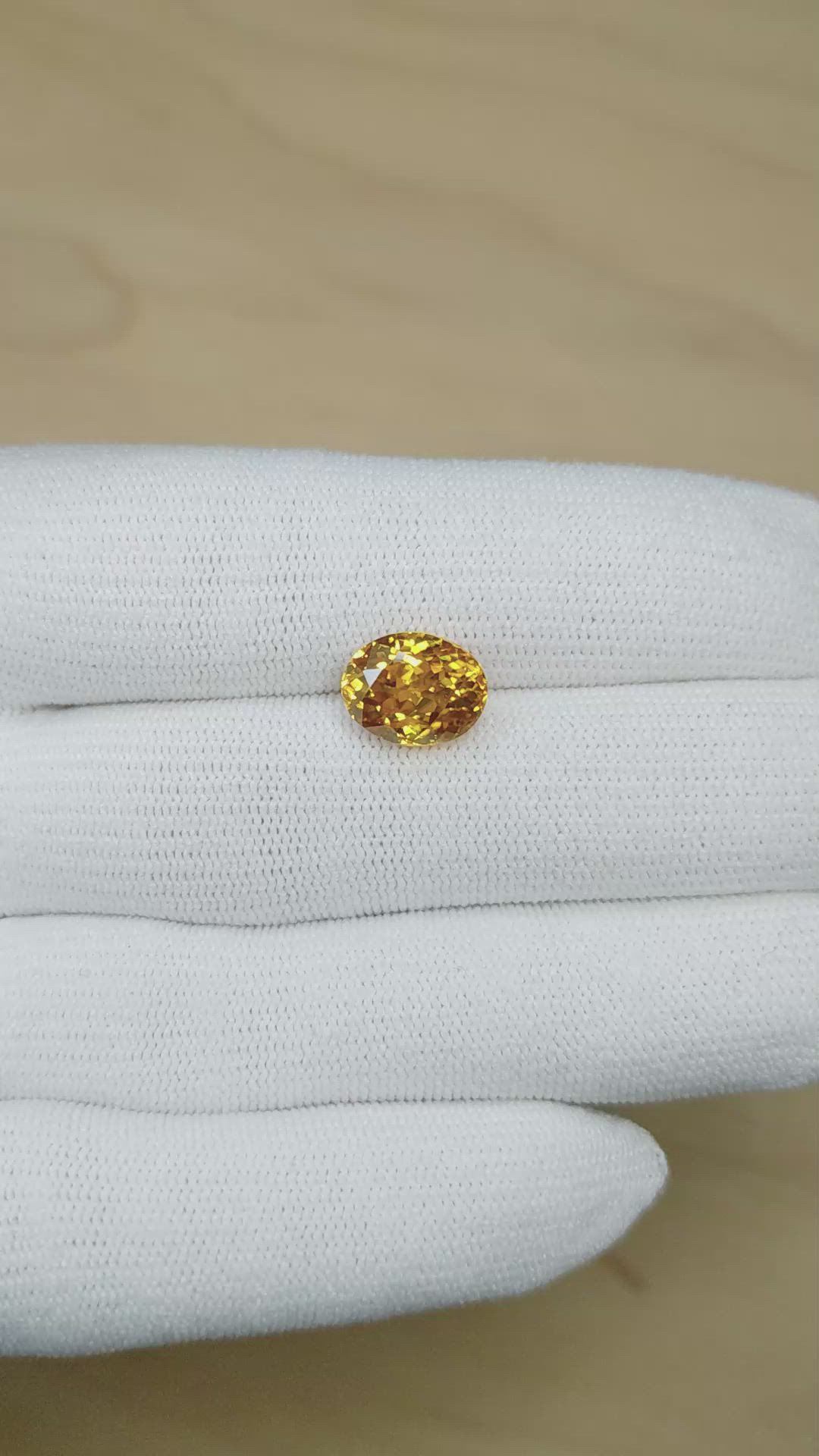 6.13 Ct. Yellow Zircon from Madagascar Size Video