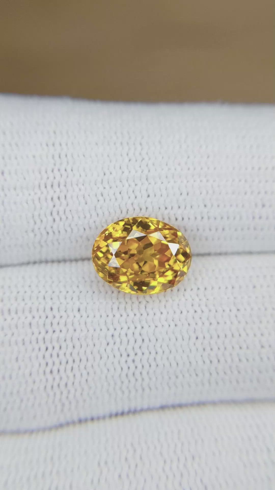 6.13 Ct. Yellow Zircon from Madagascar Size Video