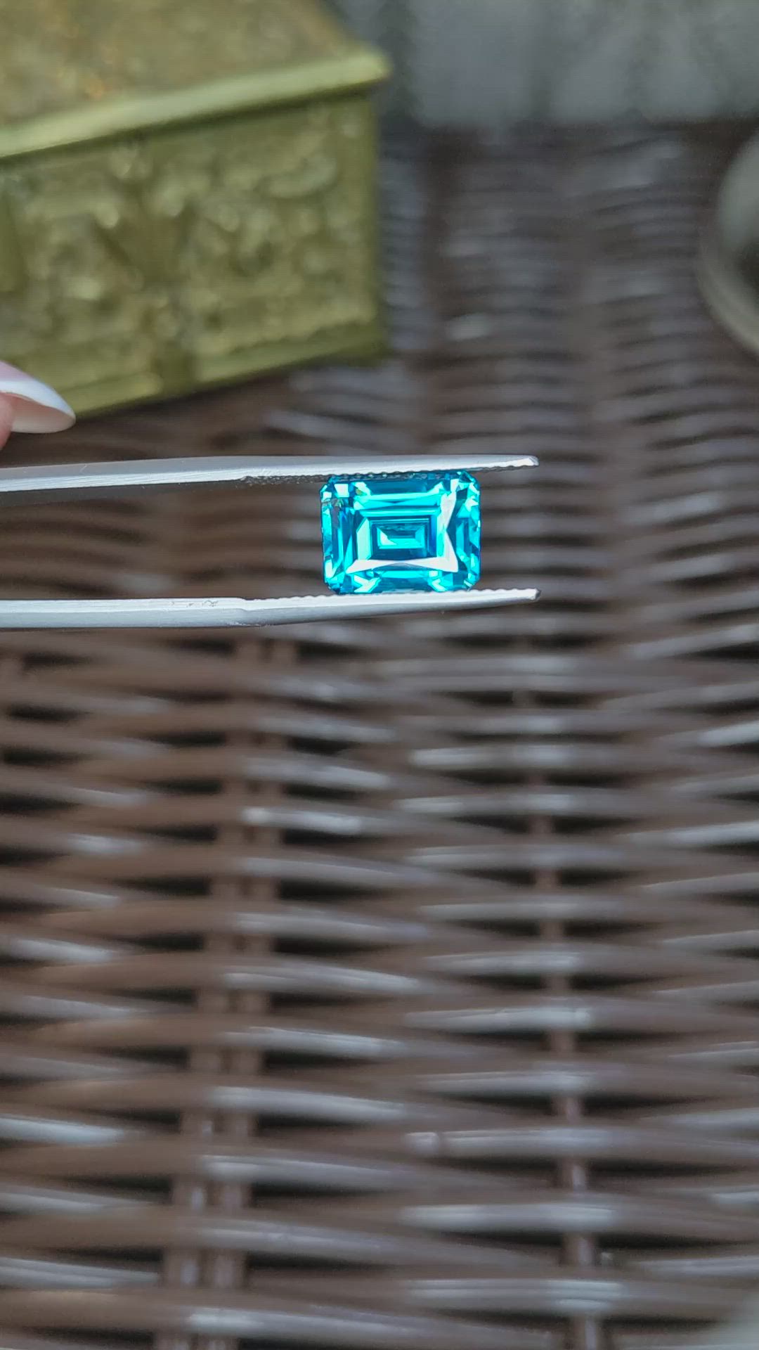 7.17 Ct. Blue Zircon from Cambodia Size Video