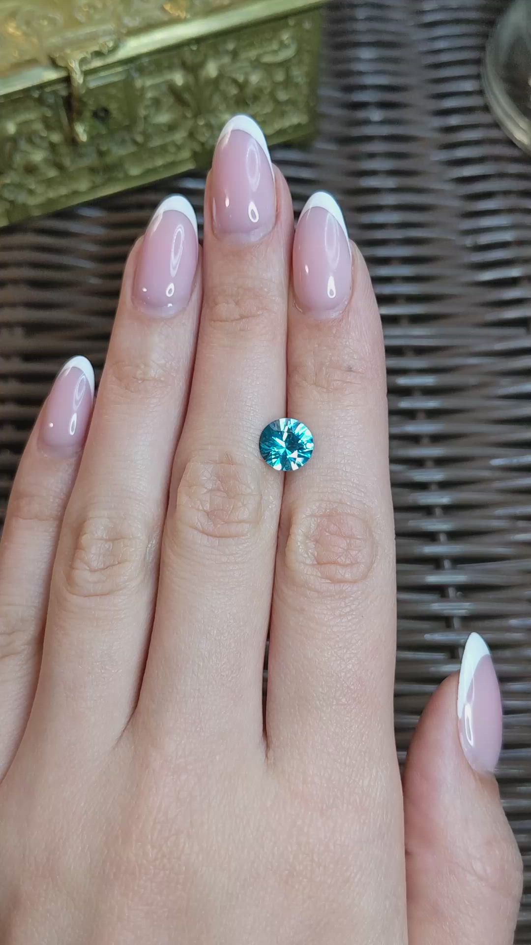 2.85 Ct. Greenish Blue Zircon from Cambodia Size Video