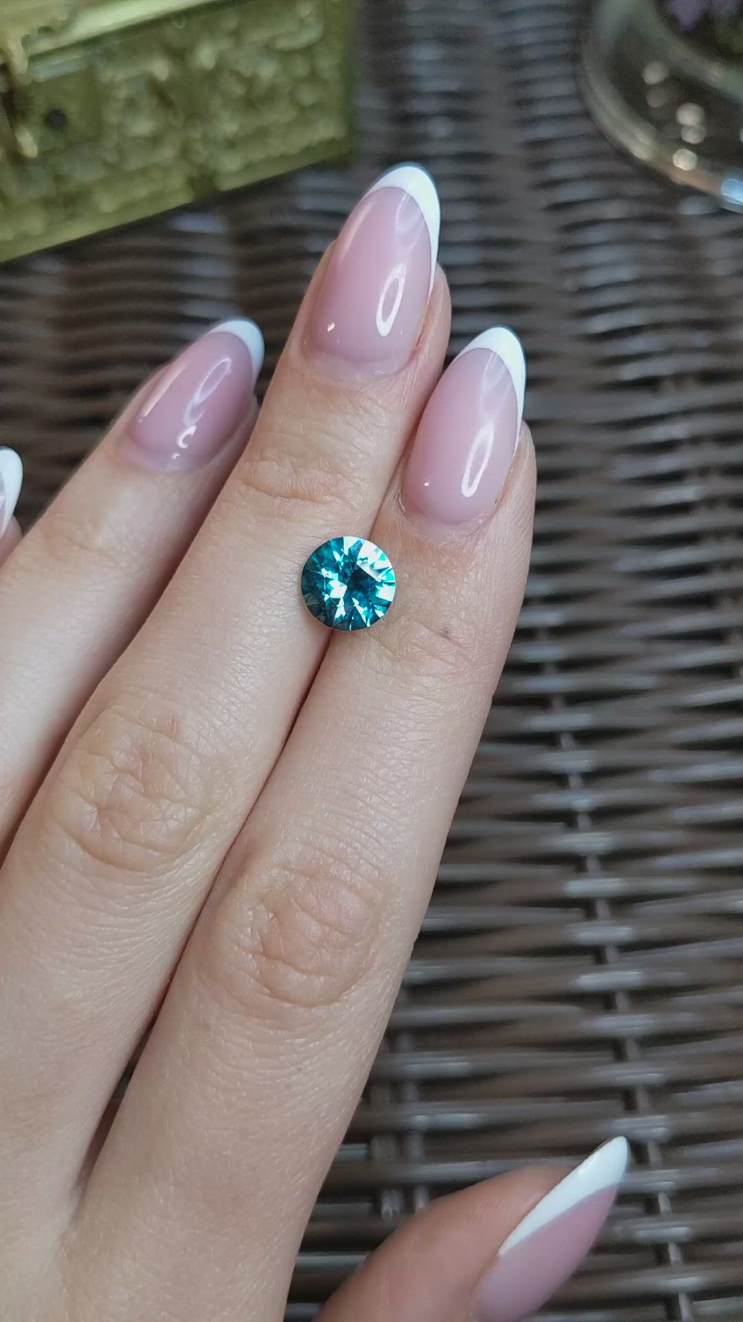 2.85 Ct. Greenish Blue Zircon from Cambodia Size Video