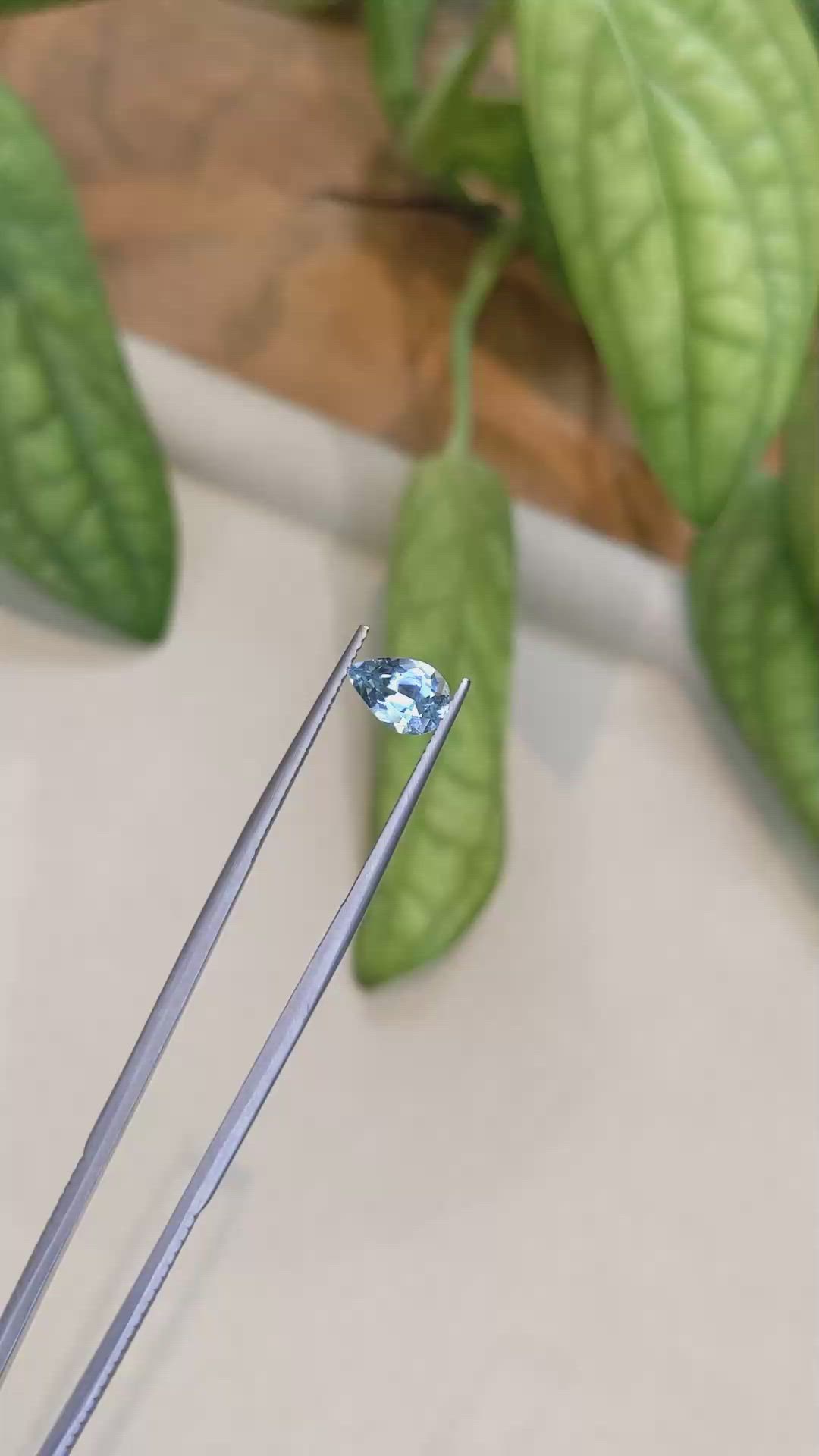 1.02 Ct. Blue Aquamarine from Mozambique Size Video