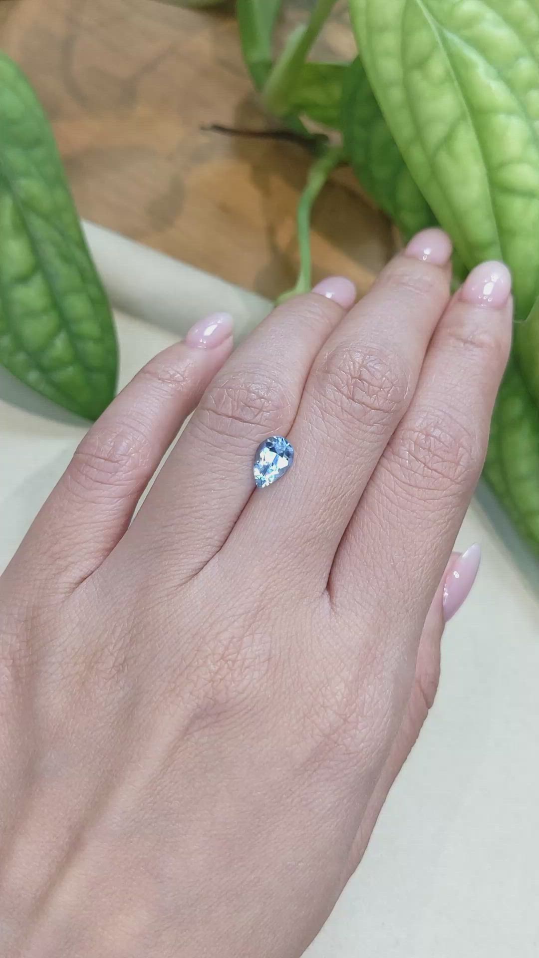 1.02 Ct. Blue Aquamarine from Mozambique Size Video