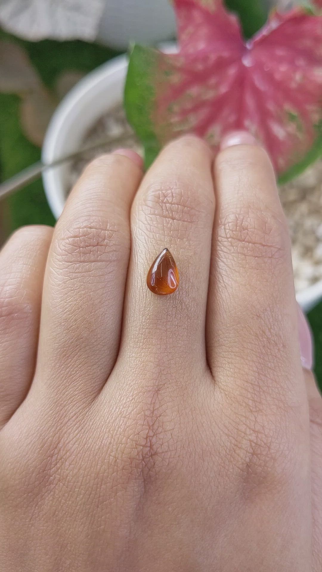 1.63 Ct. Orange Cabochon Hessonite Garnet from Madagascar Size Video