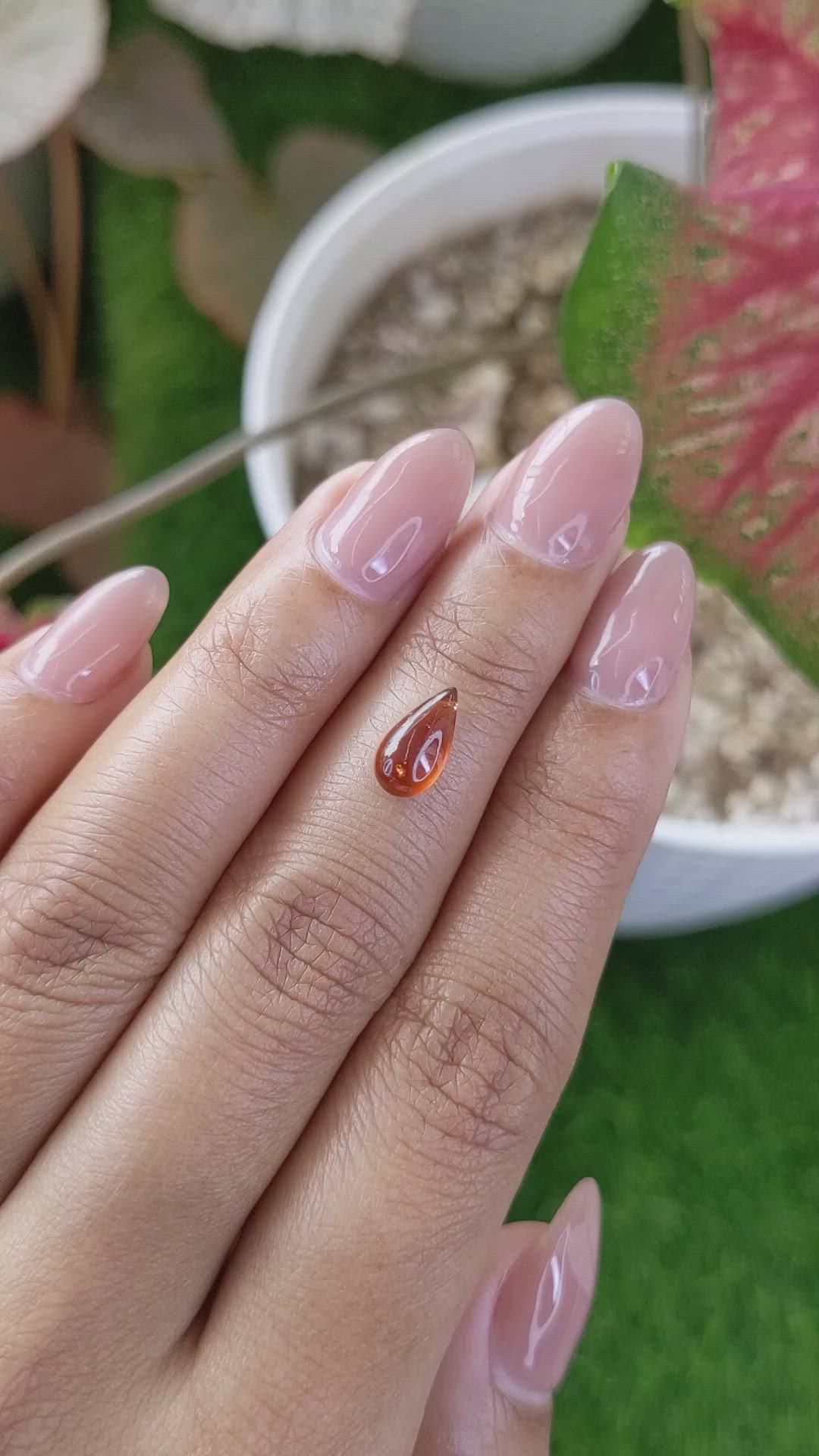 1.58 Ct. Orange Cabochon Hessonite Garnet from Madagascar Size Video