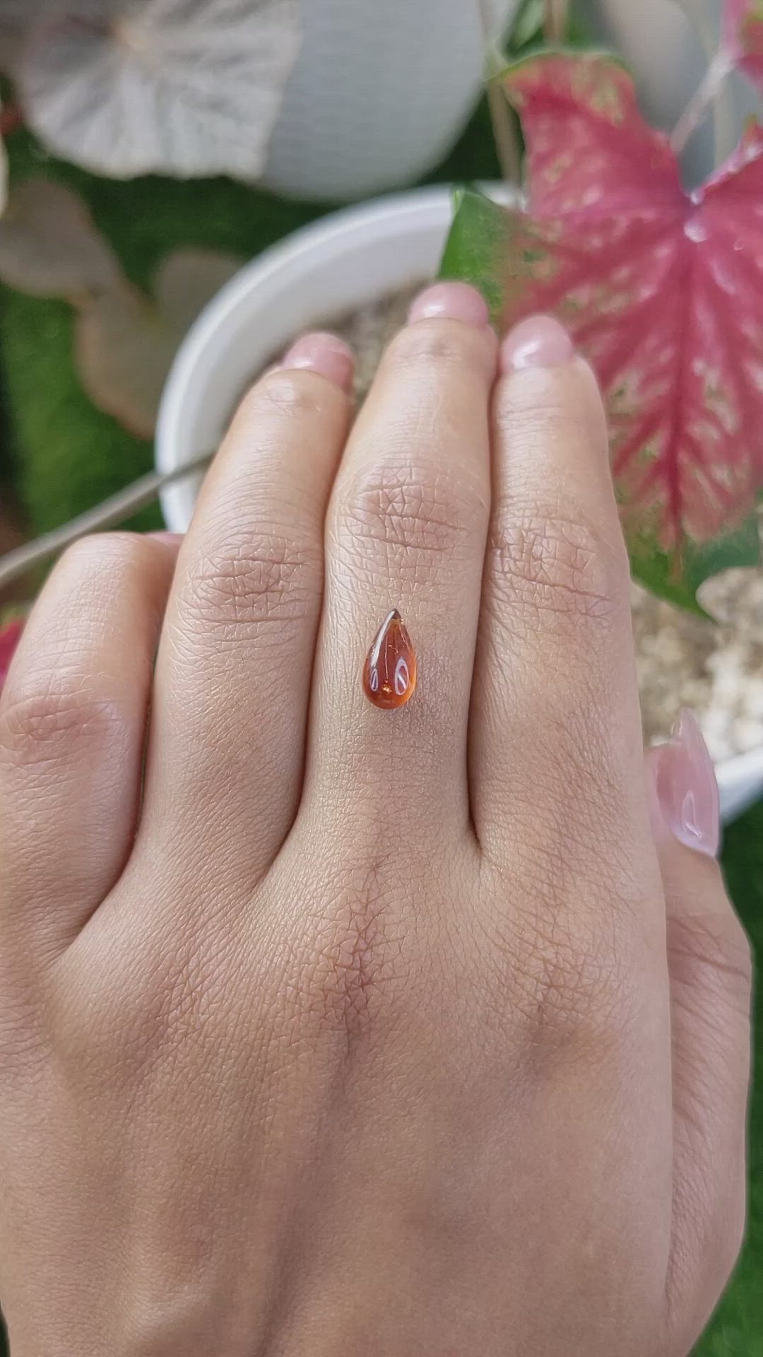 1.58 Ct. Orange Cabochon Hessonite Garnet from Madagascar Size Video
