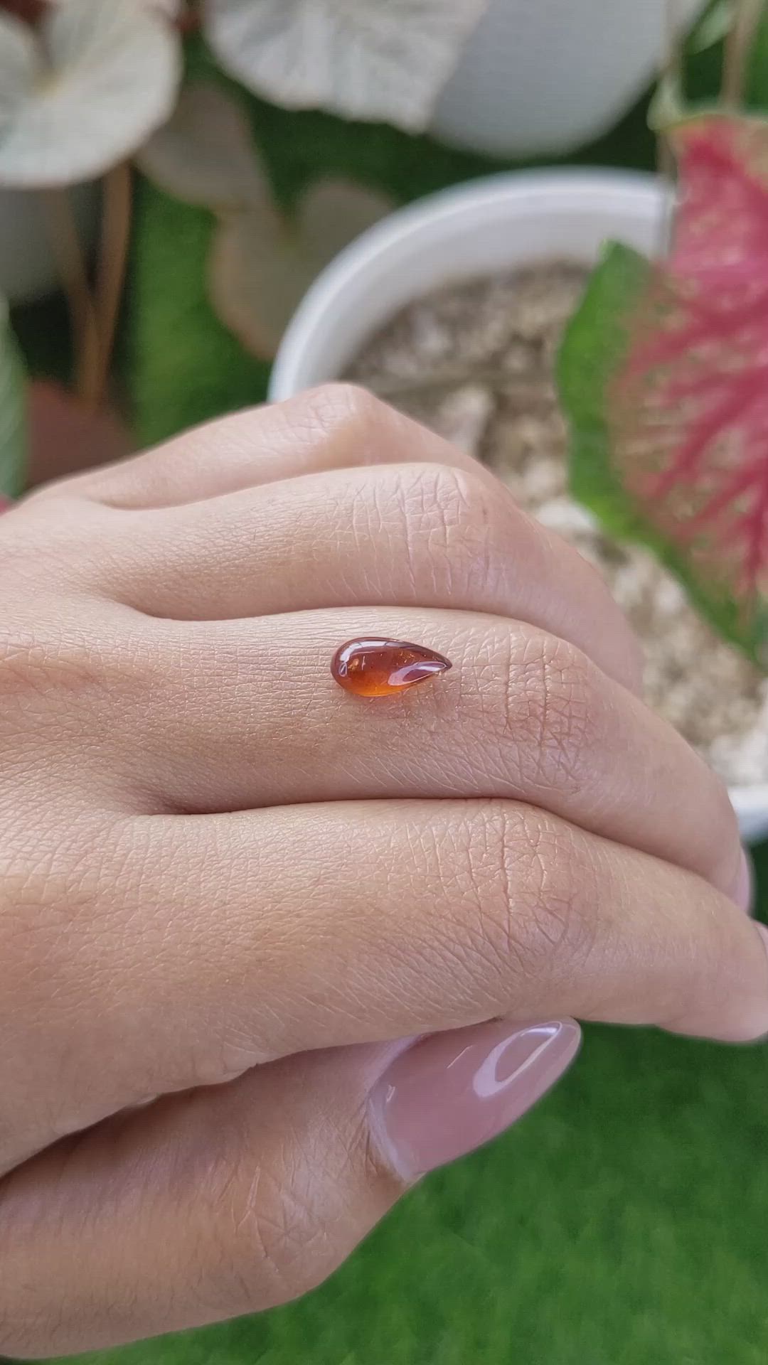 1.58 Ct. Orange Cabochon Hessonite Garnet from Madagascar Size Video