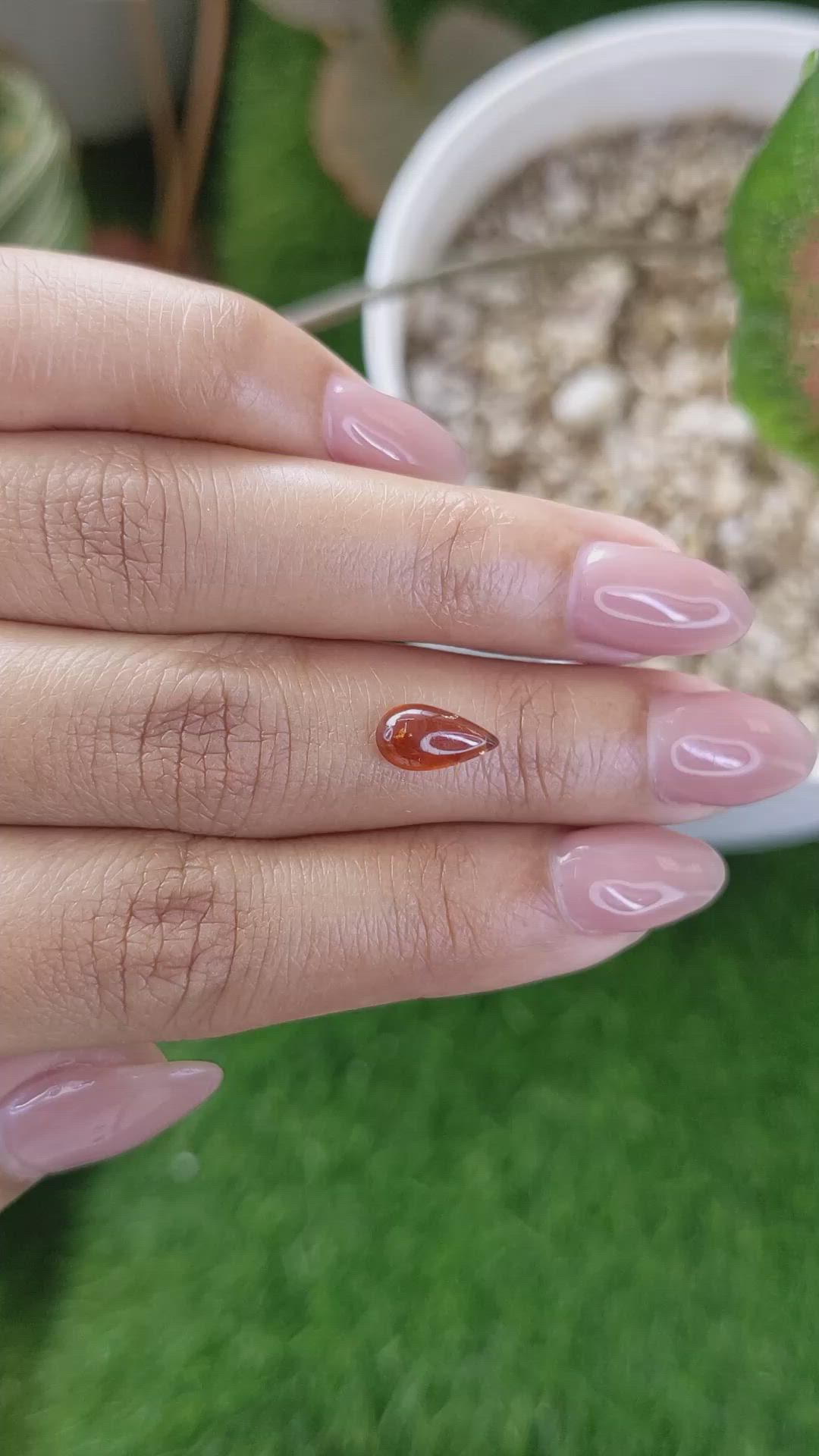 1.58 Ct. Orange Cabochon Hessonite Garnet from Madagascar Size Video
