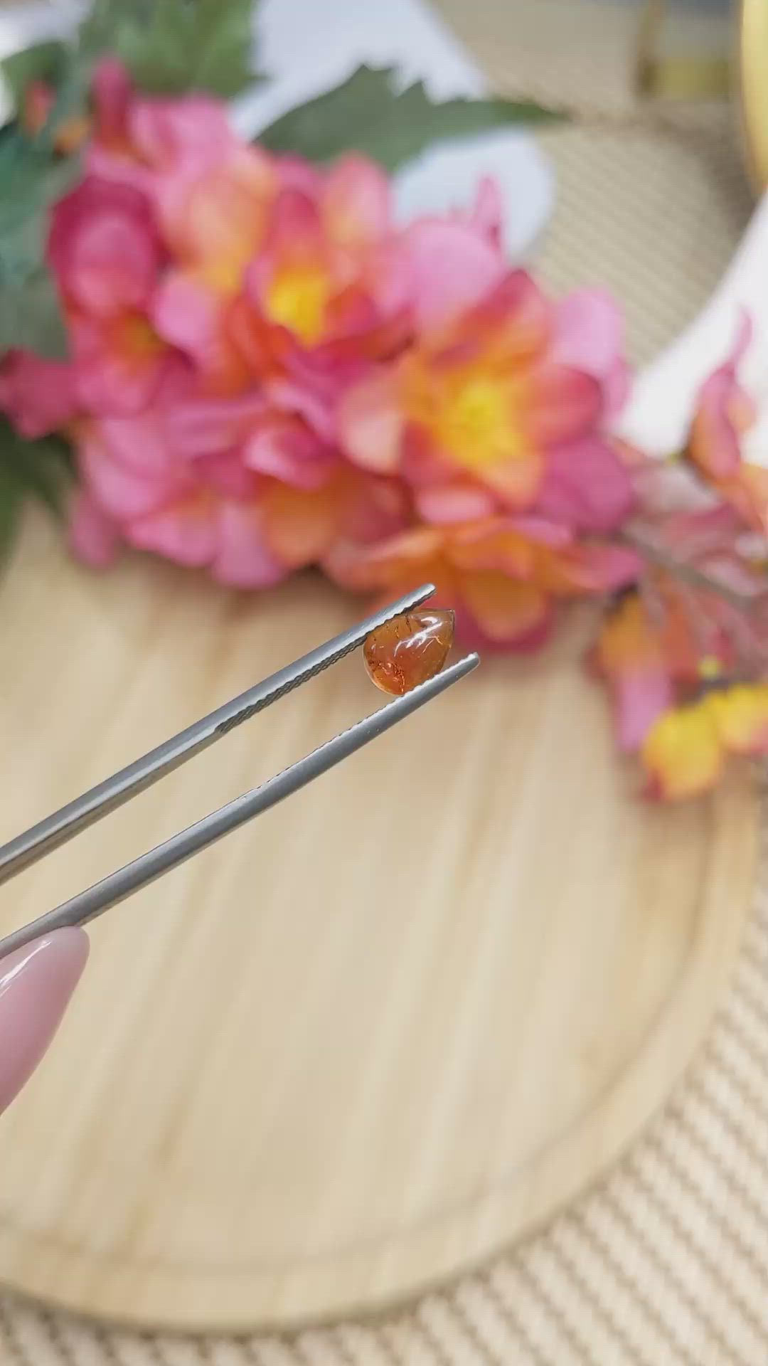 1.89 Ct. Orange Cabochon Hessonite Garnet from Madagascar Size Video