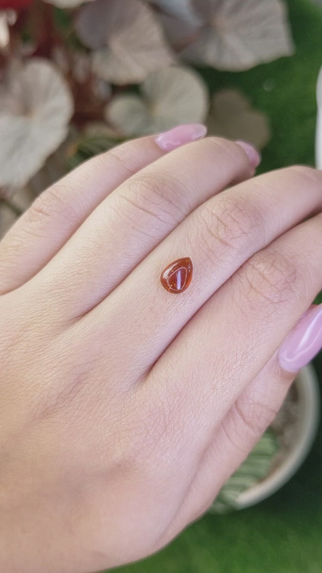 1.89 Ct. Orange Cabochon Hessonite Garnet from Madagascar Size Video