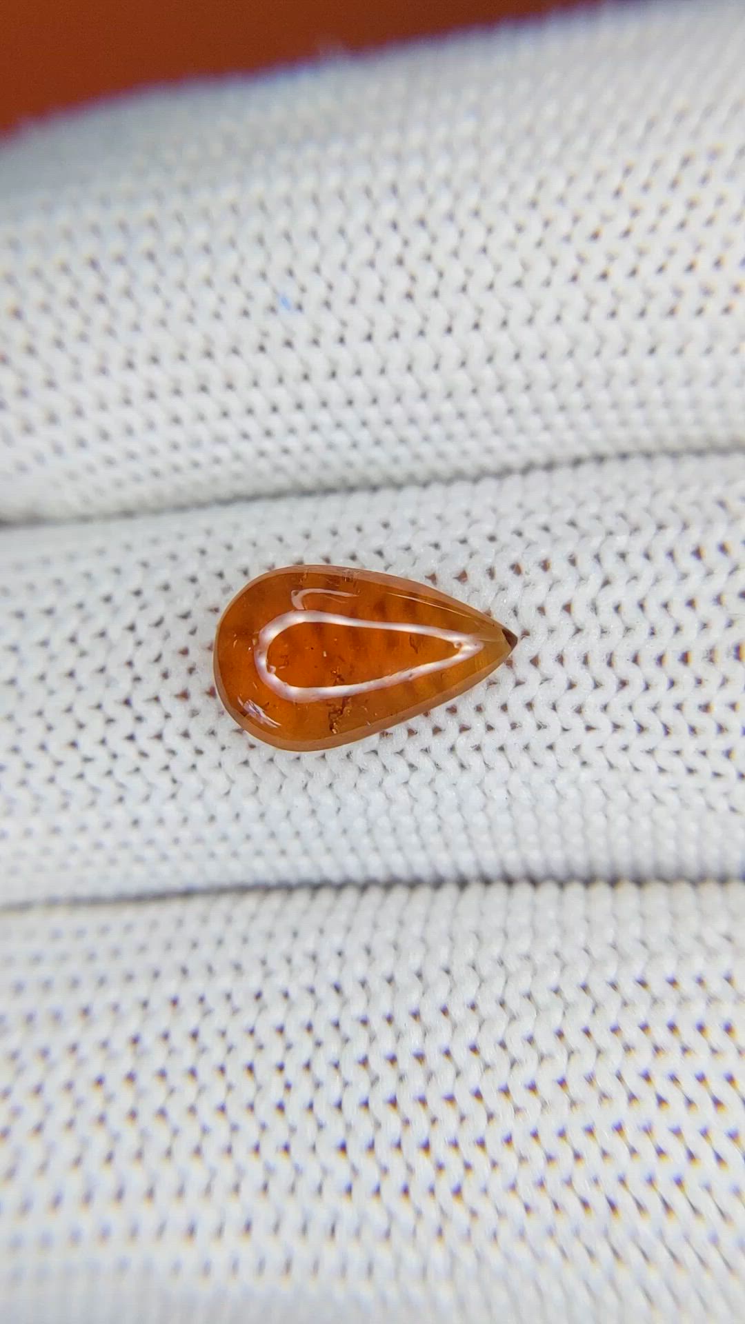 2.18 Ct. Orange Cabochon Hessonite Garnet from Madagascar Size Video