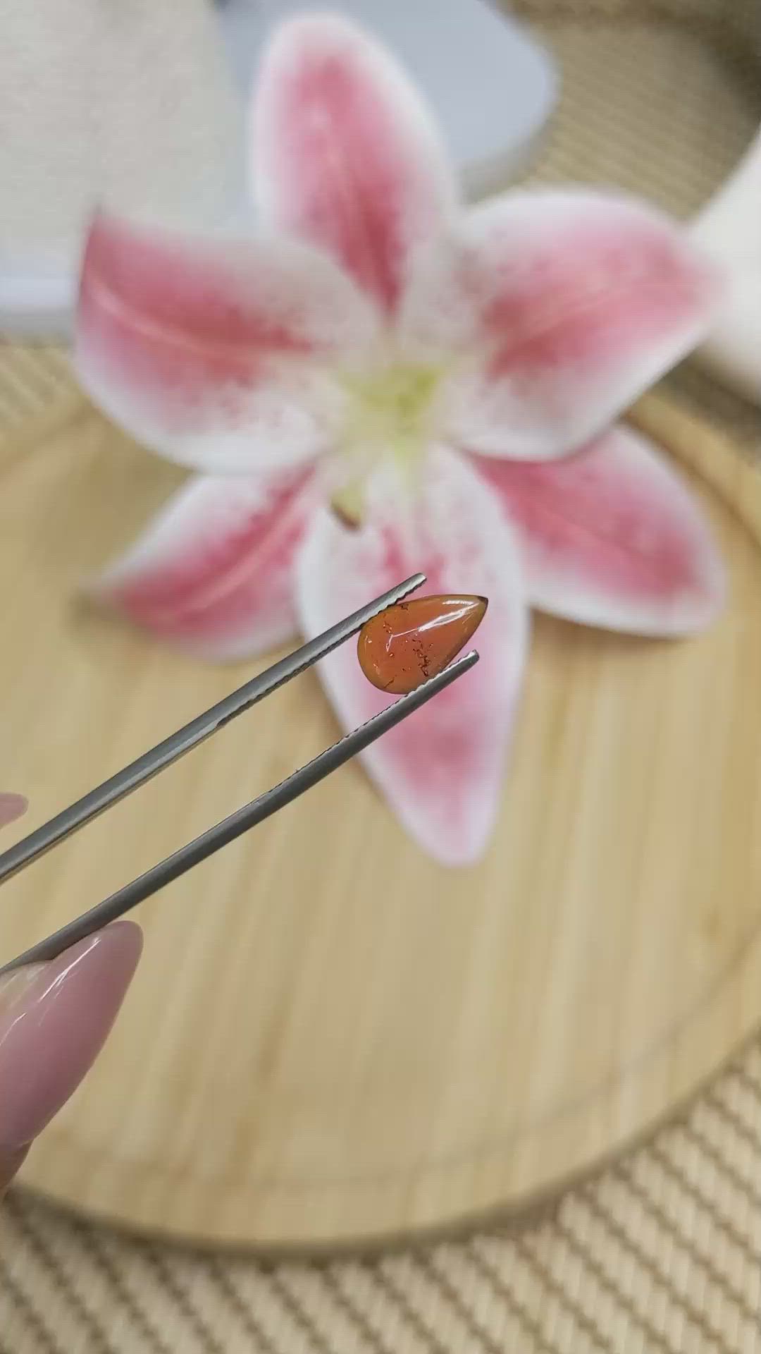 2.18 Ct. Orange Cabochon Hessonite Garnet from Madagascar Size Video