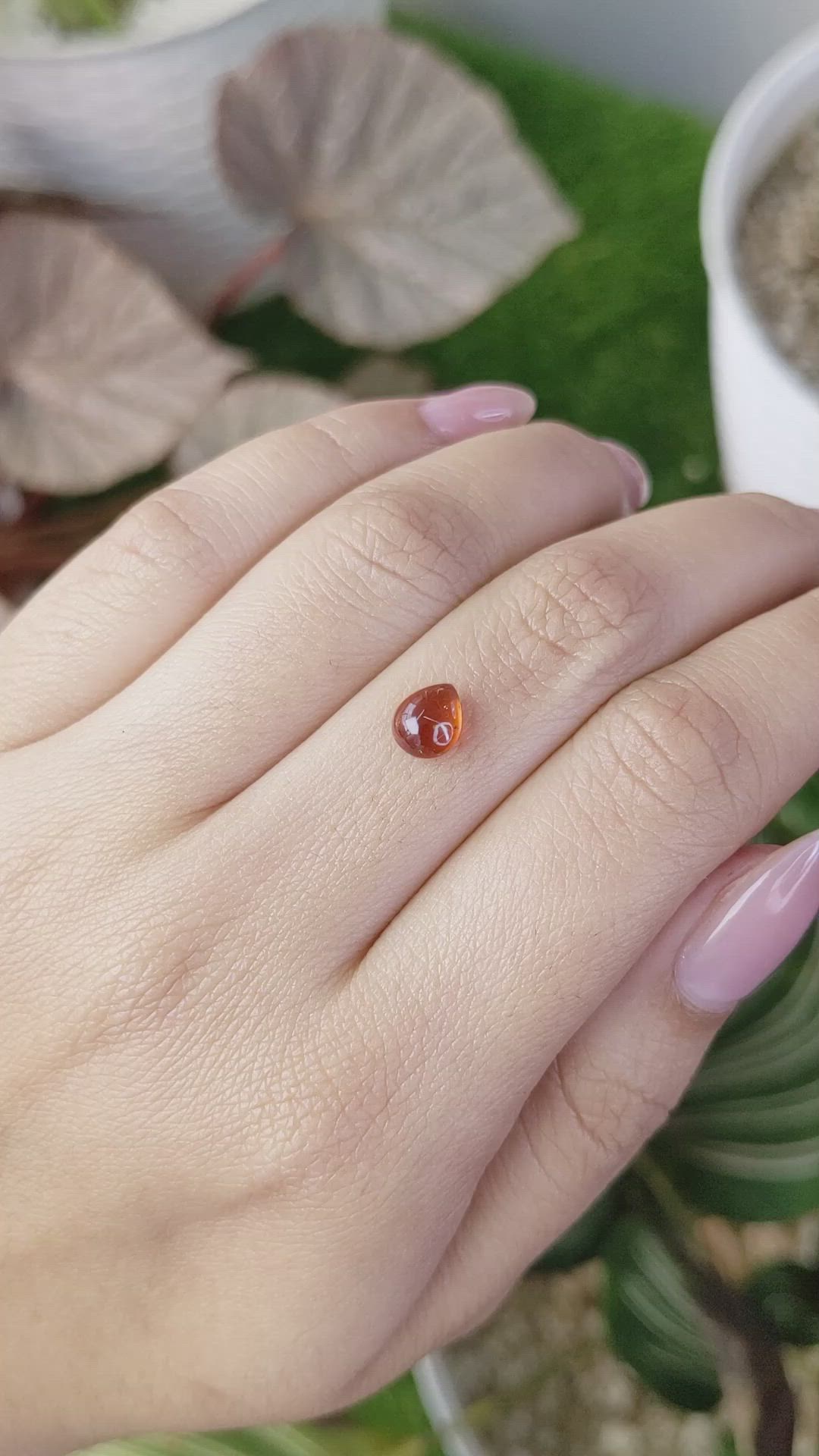 1.33 Ct. Orange Cabochon Hessonite Garnet from Madagascar Size Video