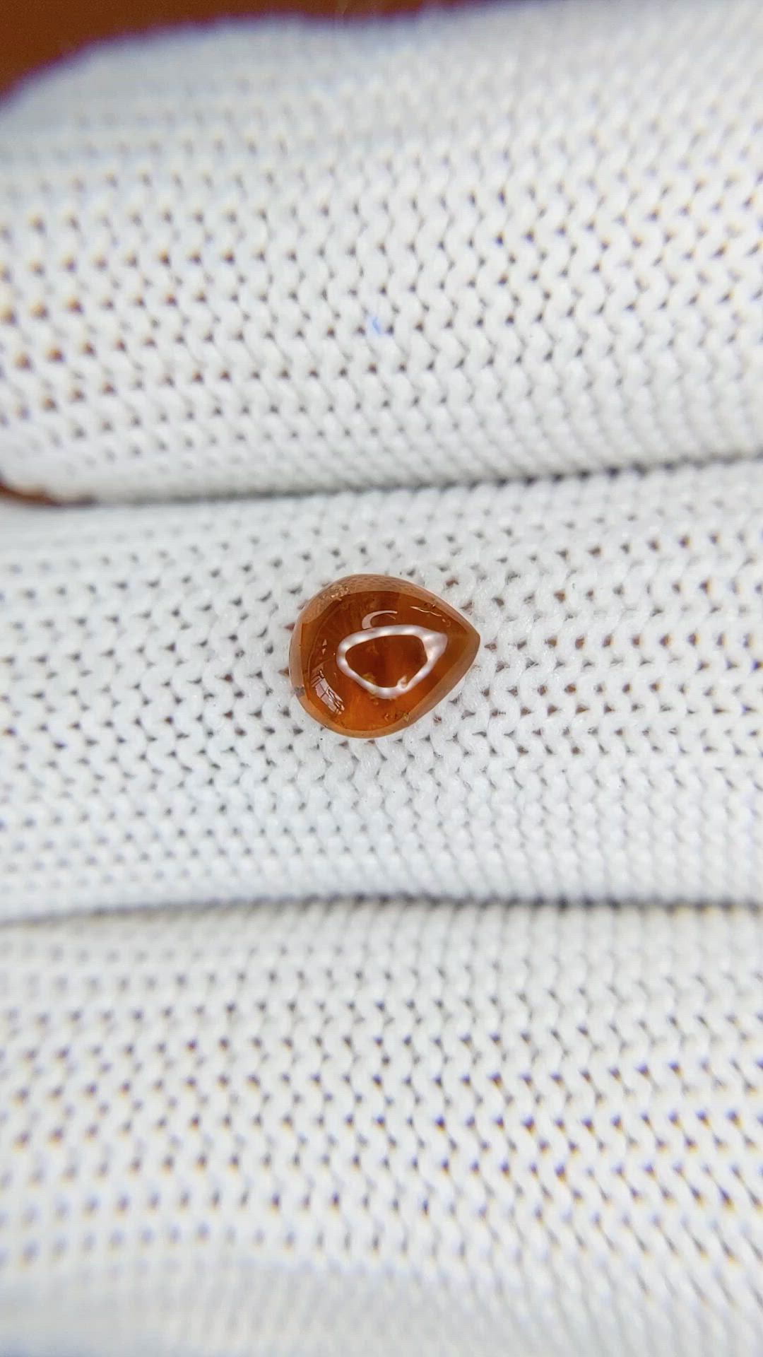 1.33 Ct. Orange Cabochon Hessonite Garnet from Madagascar Size Video