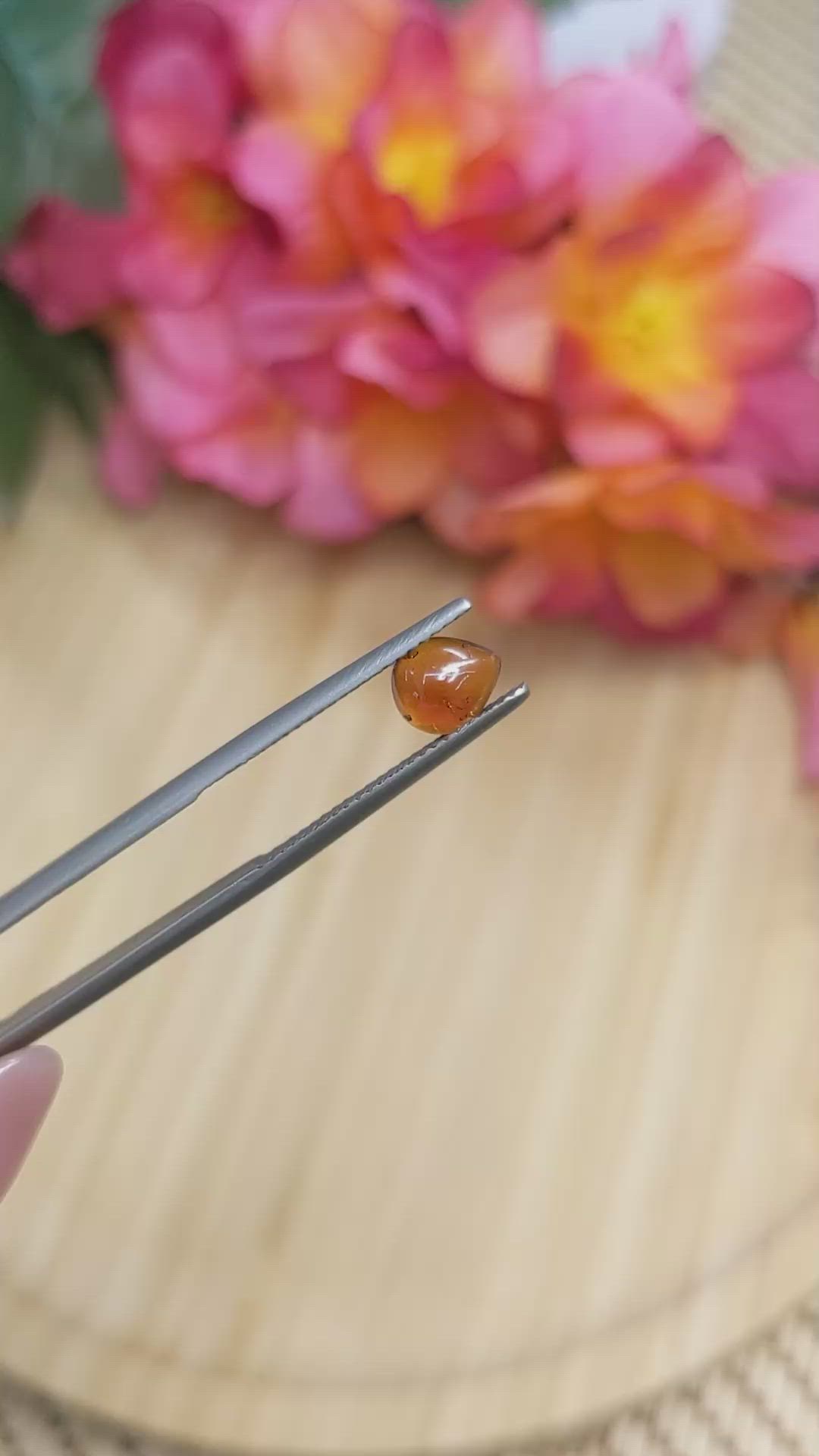1.33 Ct. Orange Cabochon Hessonite Garnet from Madagascar Size Video