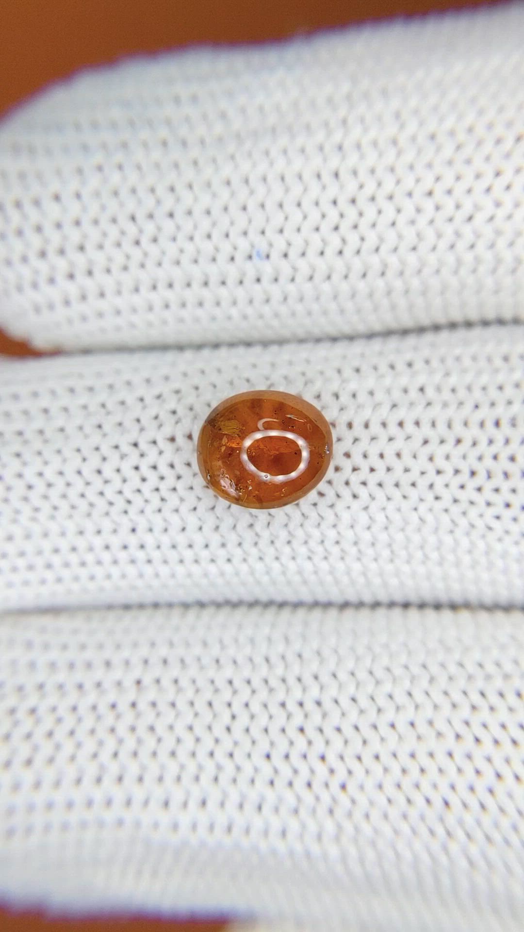 1.79 Ct. Orange Cabochon Hessonite Garnet from Madagascar Size Video