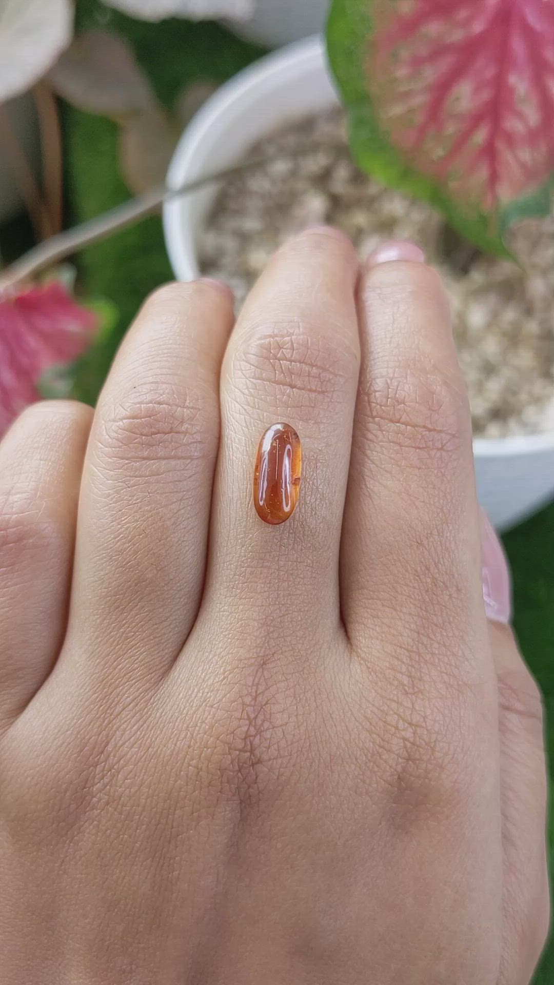 2.14 Ct. Orange Cabochon Hessonite Garnet from Madagascar Size Video