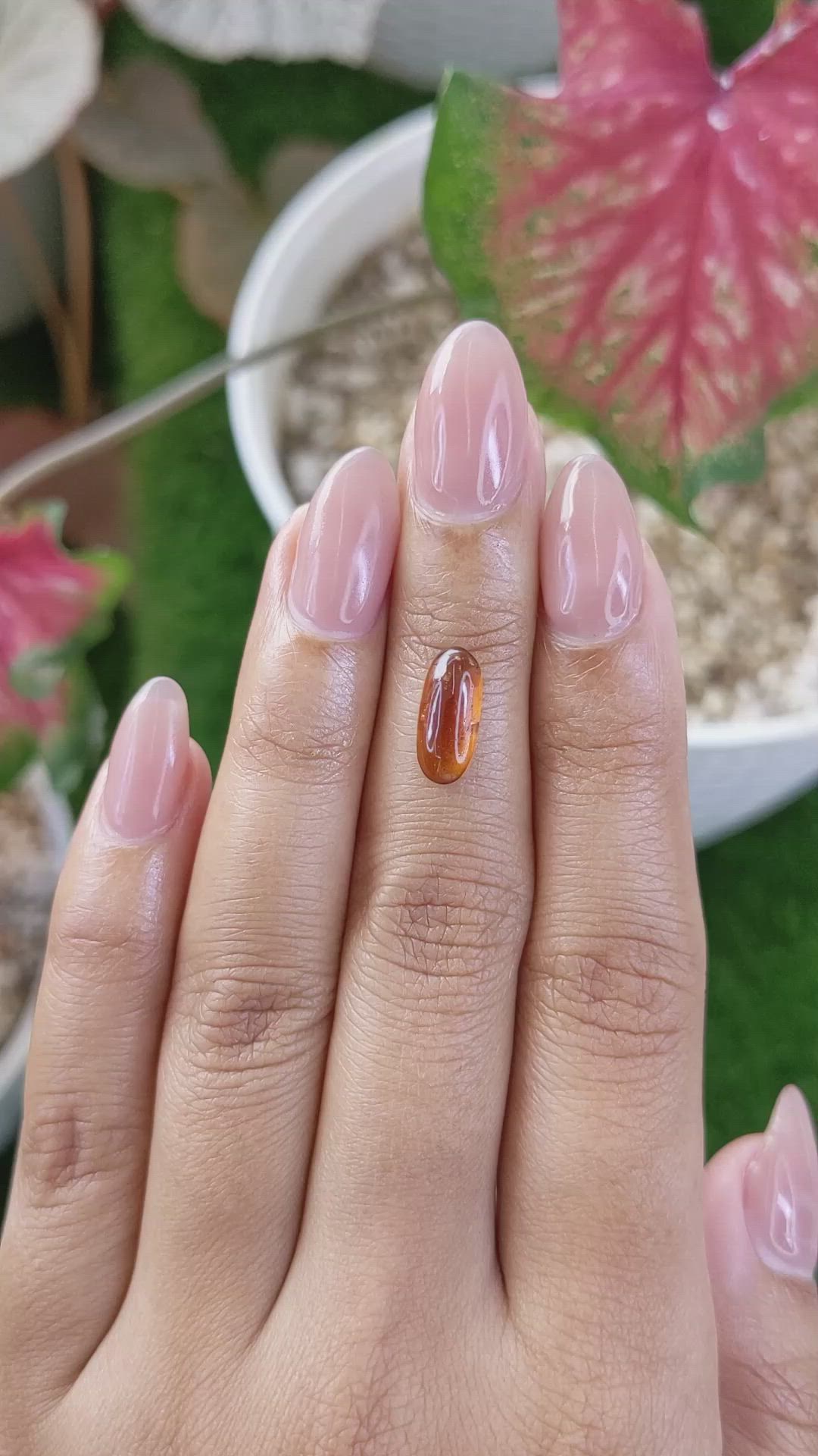 2.14 Ct. Orange Cabochon Hessonite Garnet from Madagascar Size Video